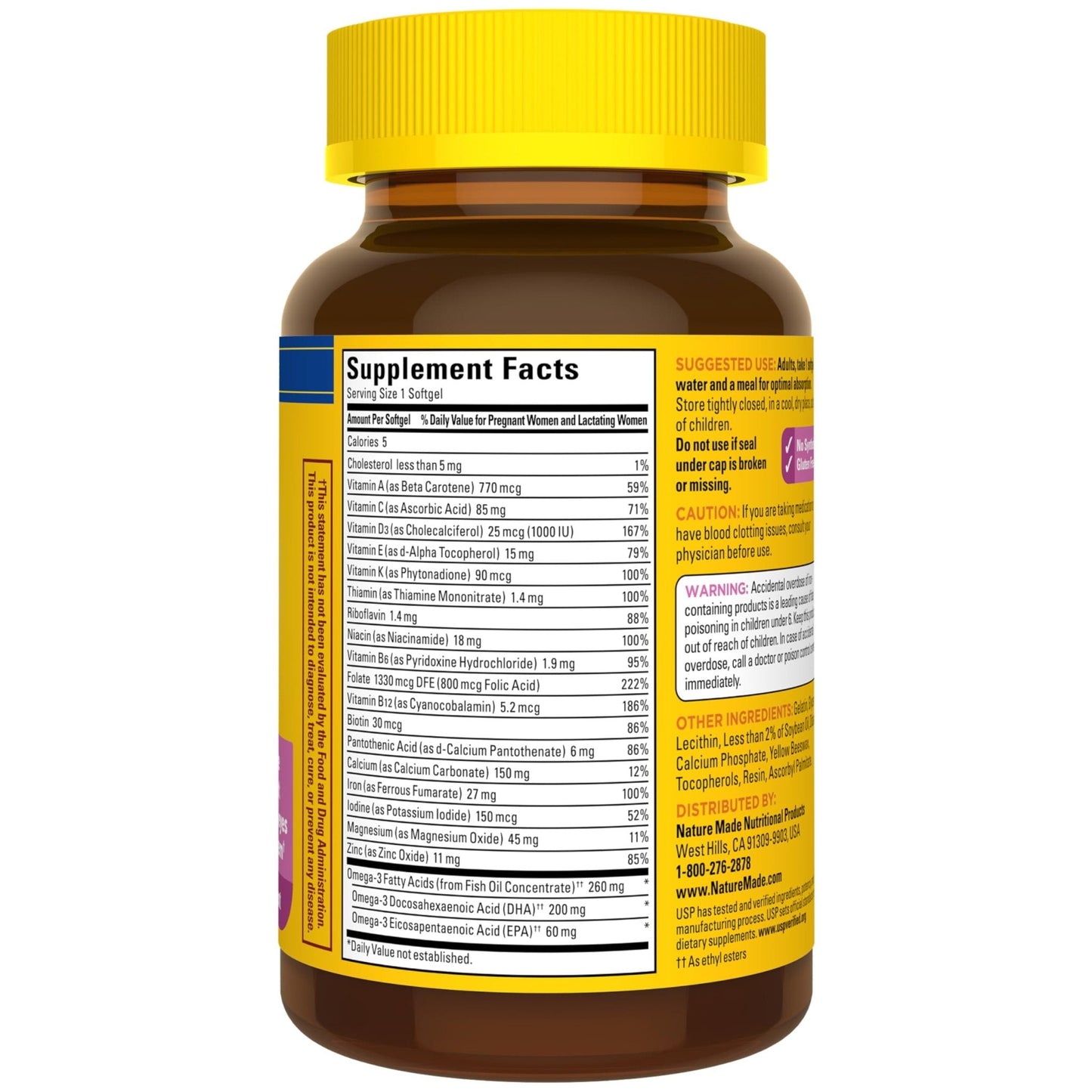 Nature Made Prenatal Vitamins for Women with Folic Acid + DHA, Prenatal Vitamin and Mineral Supplement for Daily Nutritional Support - Maple Wellness Supplements