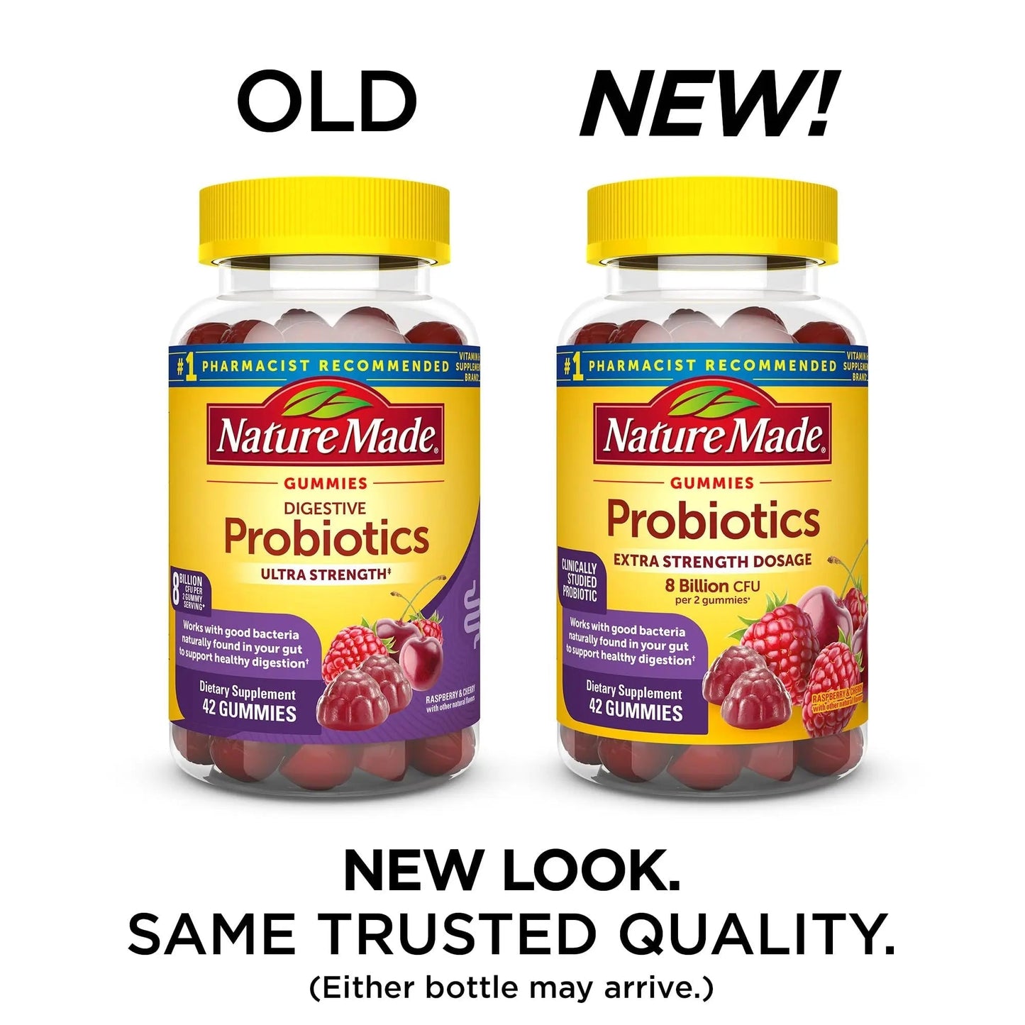 Nature Made Probiotics Extra Strength Dosage, Probiotics for Women and Men 8 Billion CFU per 2 Gummies, 42 Probiotic Gummies, 21 Day Supply - Maple Wellness Supplements