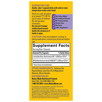 Nature Made Probiotics for Digestive Health Extra Strength 15 Billion CFU from Live Cultures, Probiotics for Women and Men, 30 Probiotic Capsules, 30 Day Supply - Maple Wellness Supplements