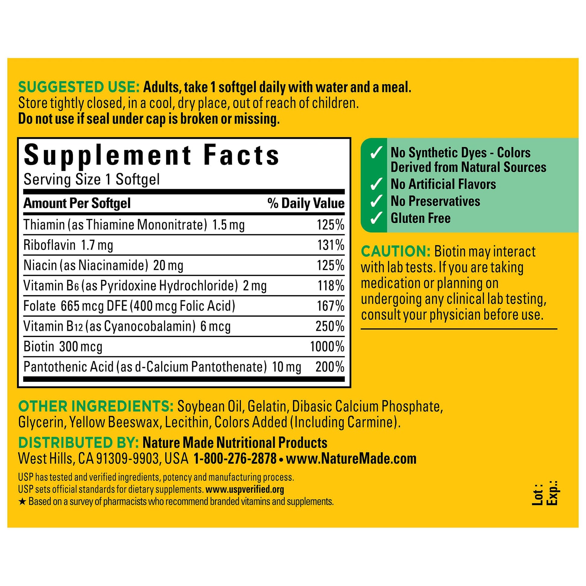 Nature Made Super B Complex Vitamins for Women and Men, Dietary Supplement for Energy Metabolism Support, Super Vitamin B Complex - Maple Wellness Supplements