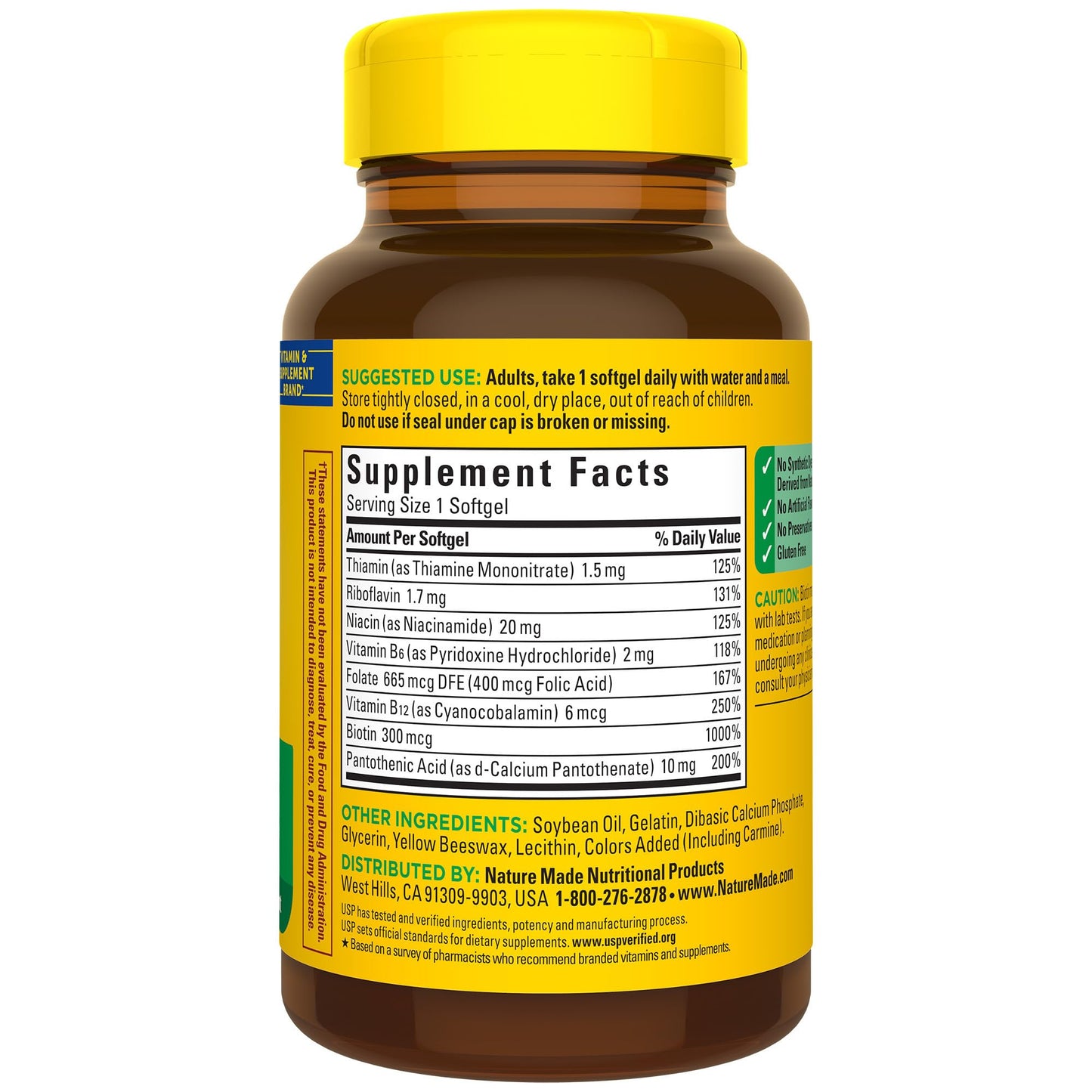 Nature Made Super B Complex Vitamins for Women and Men, Dietary Supplement for Energy Metabolism Support, Super Vitamin B Complex - Maple Wellness Supplements