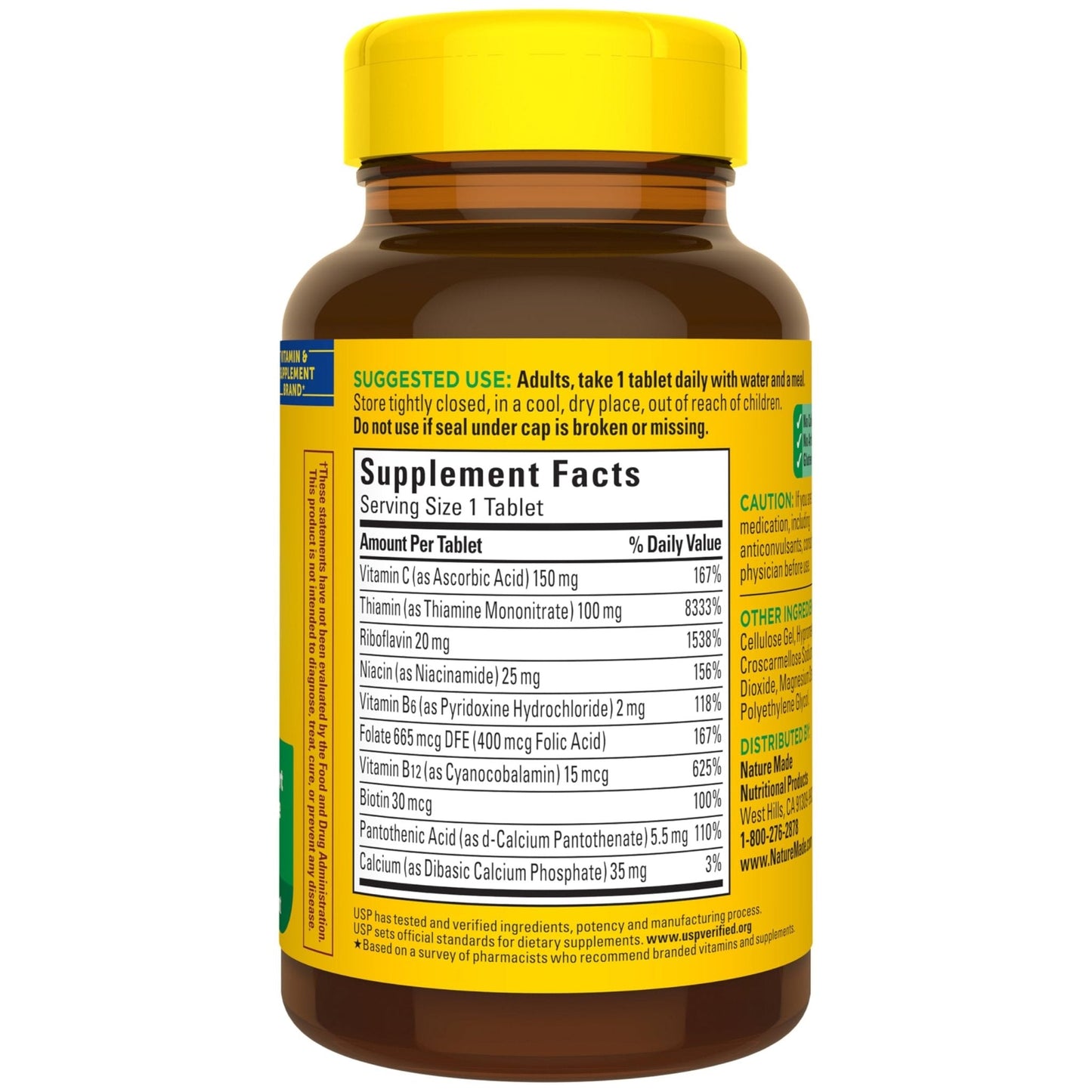 Nature Made Super B Complex with Vitamin C & Folic Acid, B Complex Vitamins for Women and Men, Dietary Supplement - Maple Wellness Supplements