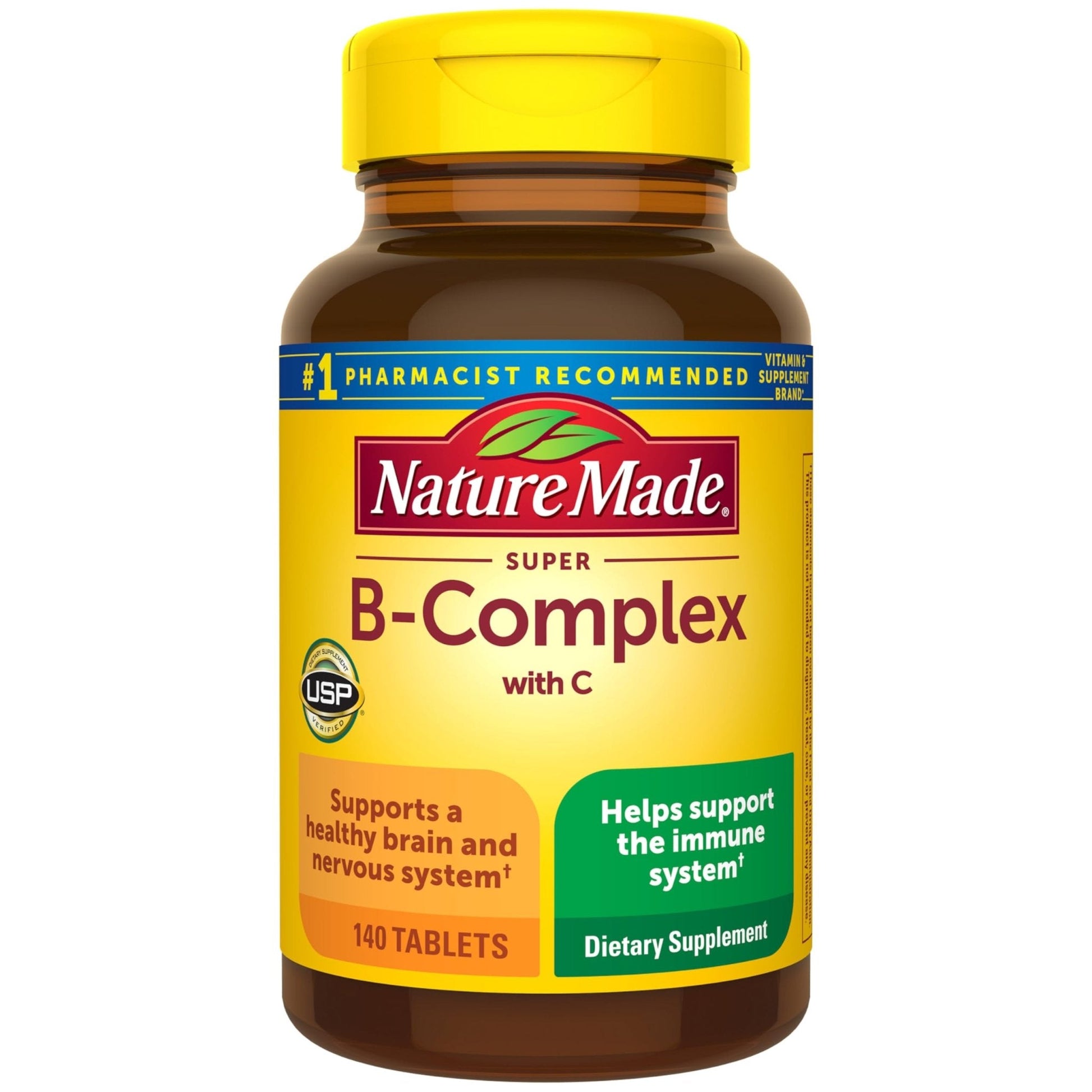 Nature Made Super B Complex with Vitamin C & Folic Acid, B Complex Vitamins for Women and Men, Dietary Supplement - Maple Wellness Supplements