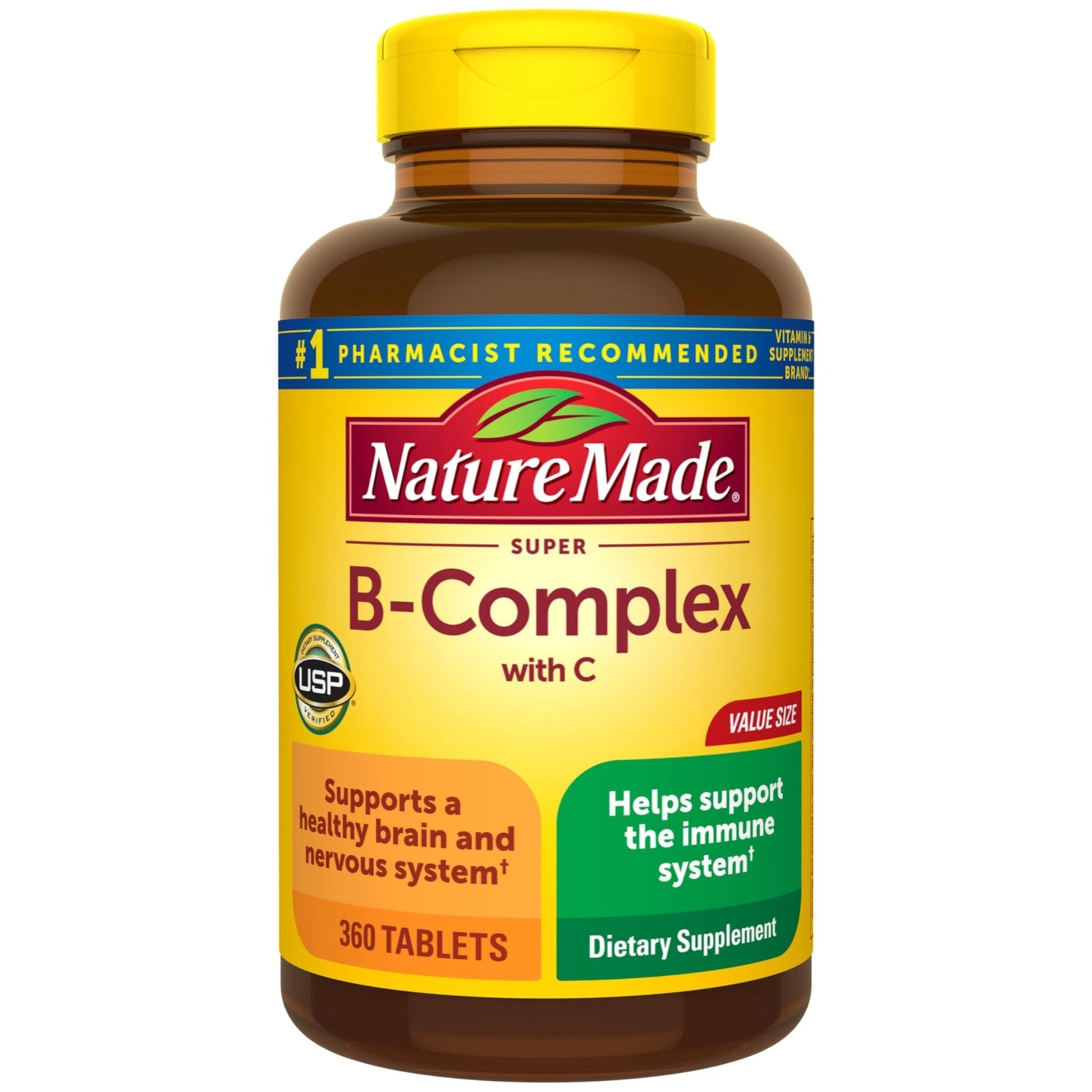 Nature Made Super B Complex with Vitamin C & Folic Acid, B Complex Vitamins for Women and Men, Dietary Supplement - Maple Wellness Supplements