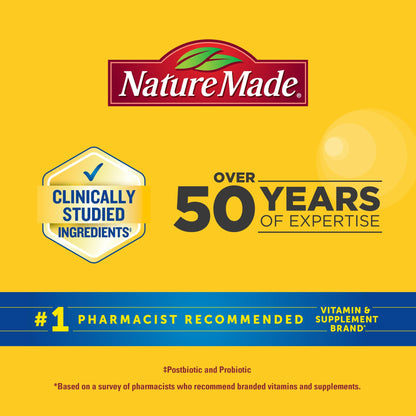 Nature Made Triple-Action Biotics, Gut and Immune Health Support, Digestive Probiotics for Women and Men, Prebiotic Fiber Gummies, 48 Gummies, 24 Day Supply - Maple Wellness Supplements