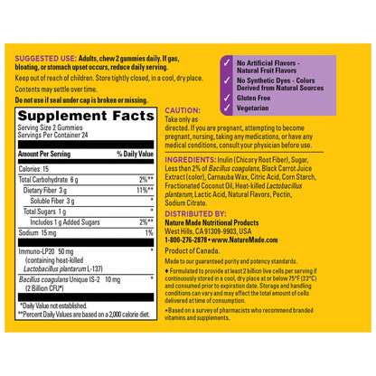 Nature Made Triple-Action Biotics, Gut and Immune Health Support, Digestive Probiotics for Women and Men, Prebiotic Fiber Gummies, 48 Gummies, 24 Day Supply - Maple Wellness Supplements