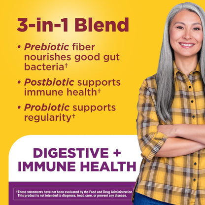 Nature Made Triple-Action Biotics, Gut and Immune Health Support, Digestive Probiotics for Women and Men, Prebiotic Fiber Gummies, 48 Gummies, 24 Day Supply - Maple Wellness Supplements