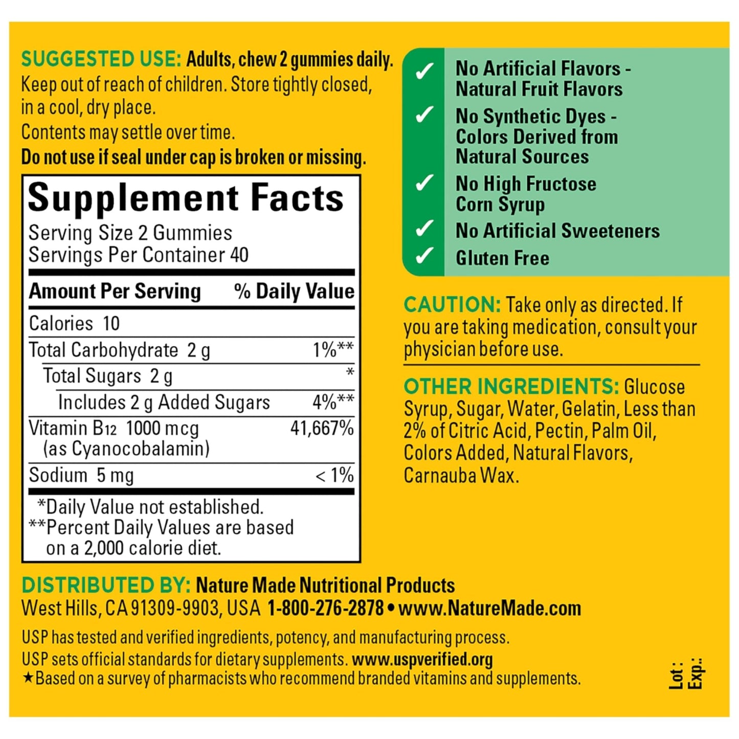 Nature Made Vitamin B12 Gummies 1000 mcg per serving, Dietary Supplement for Energy Metabolism Support, B12 Vitamins - Maple Wellness Supplements