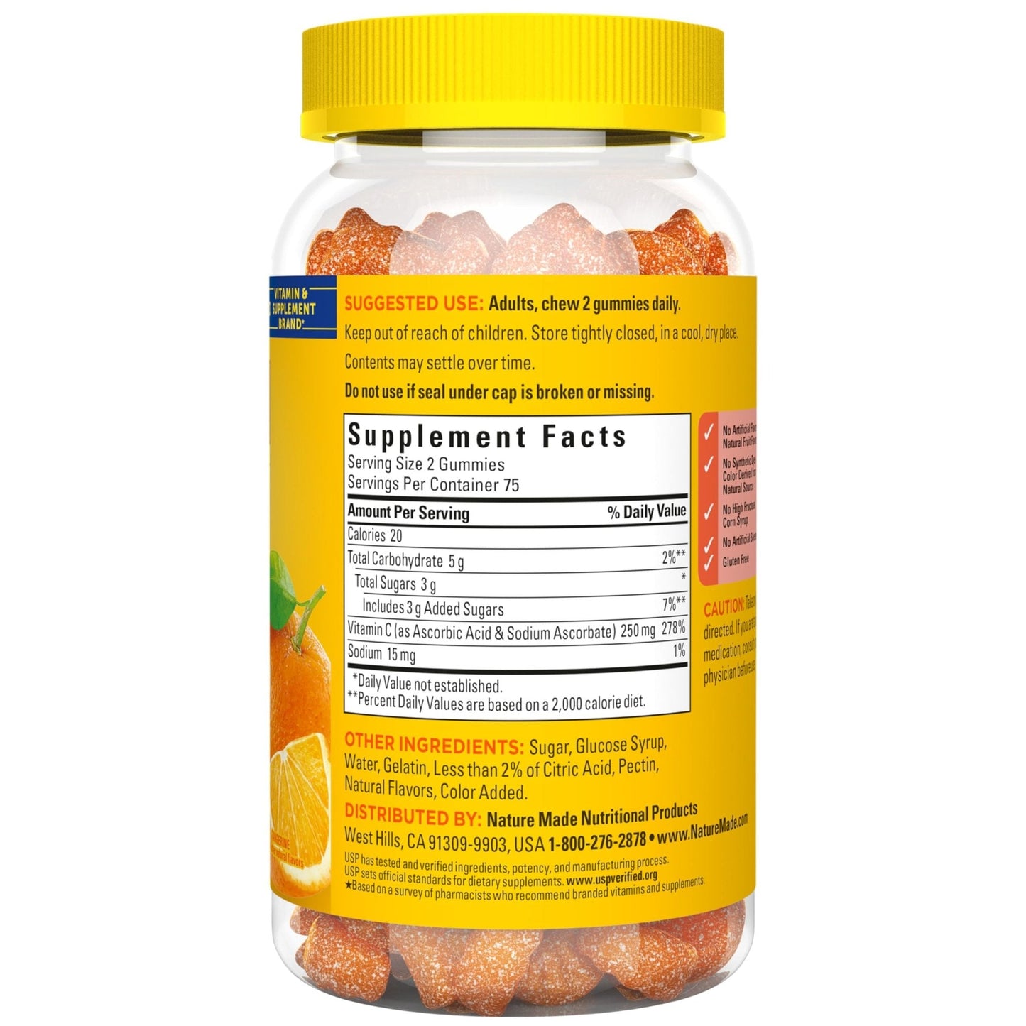 Nature Made Vitamin C 250 mg Per Serving, Dietary Supplement for Immune Support, Vitamin C Gummies for Adults - Maple Wellness Supplements
