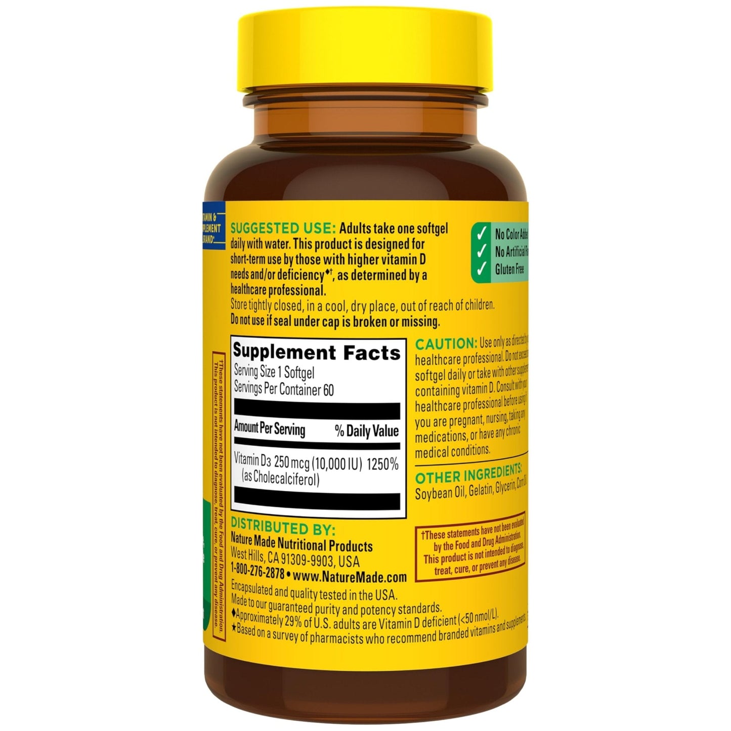 Nature Made Vitamin D3 10000 IU (250 mcg) Maximum Strength, Vitamin D Supplement for Bone and Immune Health Support - Maple Wellness Supplements
