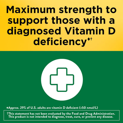 Nature Made Vitamin D3 10000 IU (250 mcg) Maximum Strength, Vitamin D Supplement for Bone and Immune Health Support - Maple Wellness Supplements