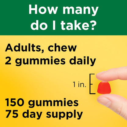 Nature Made Vitamin D3 5000 IU Per Serving Gummies Extra Strength, Bone and Immune Health Support, 150 Vitamin D Gummies for Adults, 75 Day Supply - Maple Wellness Supplements