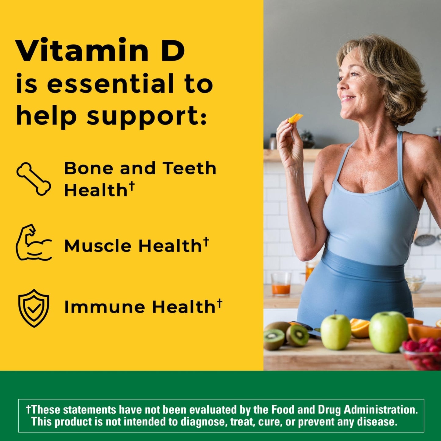 Nature Made Vitamin D3 K2 Supplement, 5000 IU (125 mcg) Vitamin D for Bone, Teeth, Muscle and Immune Support - Maple Wellness Supplements