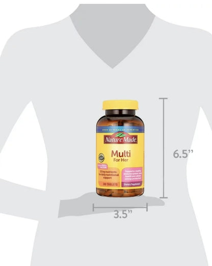 Nature Made Women's Multivitamin Tablets, 300 Count for Daily Nutritional Support - Maple Wellness Supplements