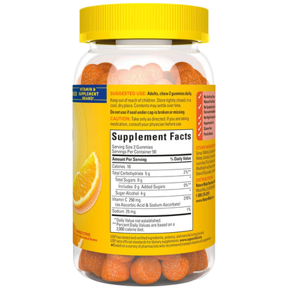 Nature Made Zero Sugar Vitamin C Gummies 250 mg Per Serving, Immune & Antioxidant Support, Aspartame Free - Maple Wellness Supplements