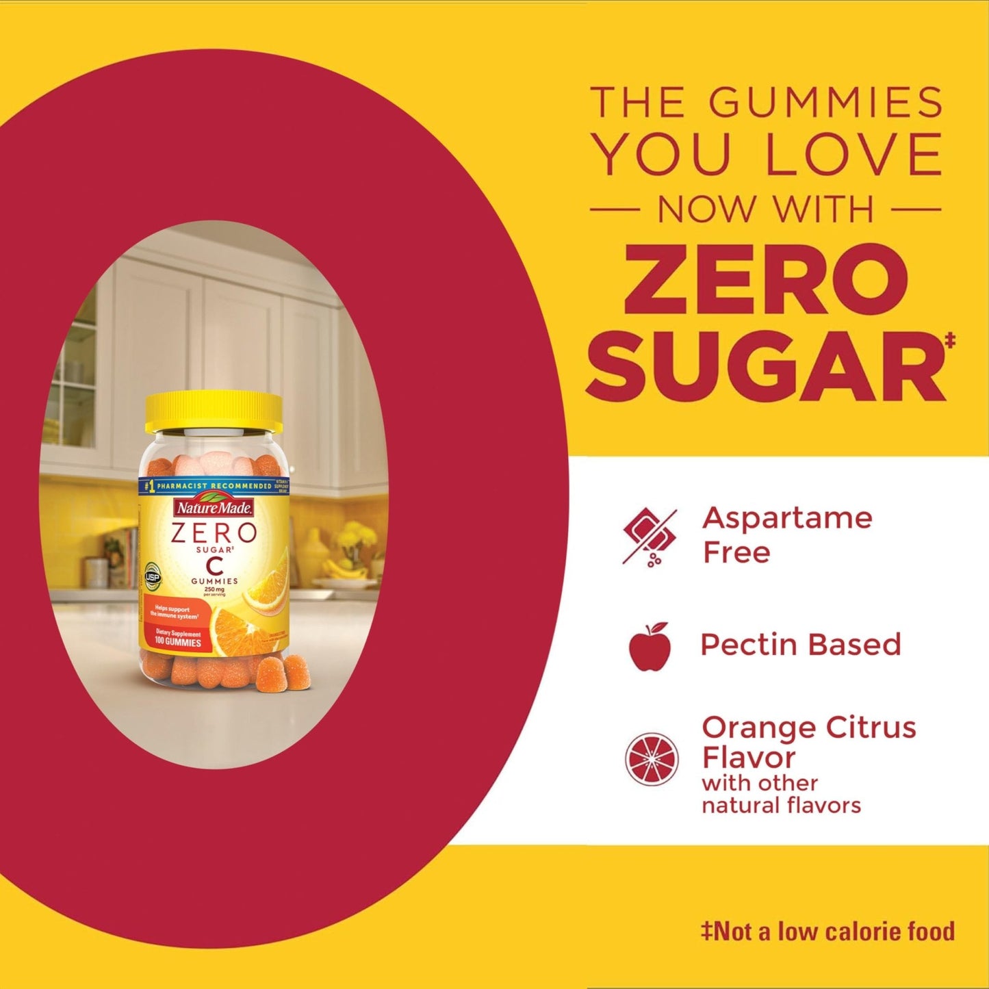 Nature Made Zero Sugar Vitamin C Gummies 250 mg Per Serving, Immune & Antioxidant Support, Aspartame Free - Maple Wellness Supplements