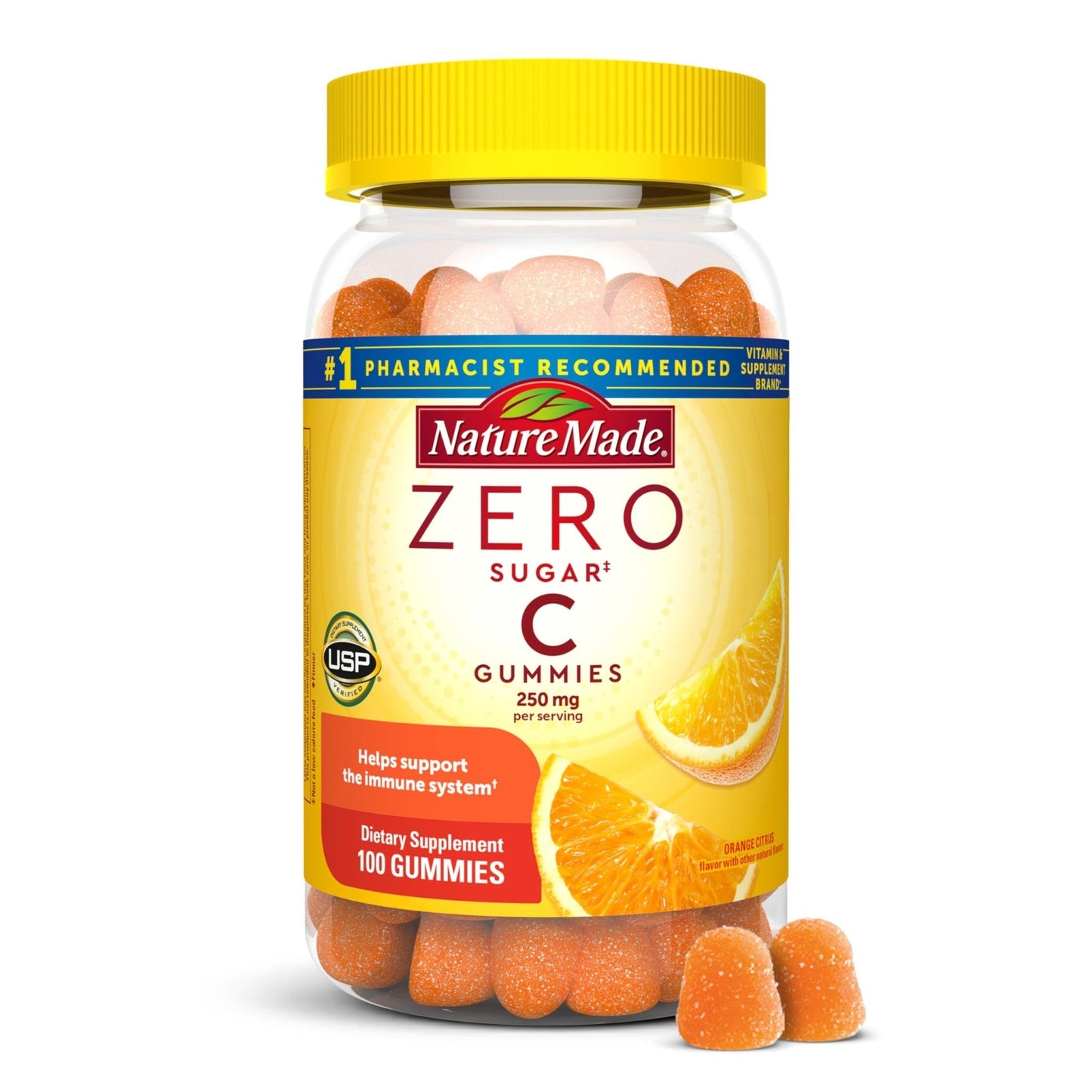 Nature Made Zero Sugar Vitamin C Gummies 250 mg Per Serving, Immune & Antioxidant Support, Aspartame Free - Maple Wellness Supplements