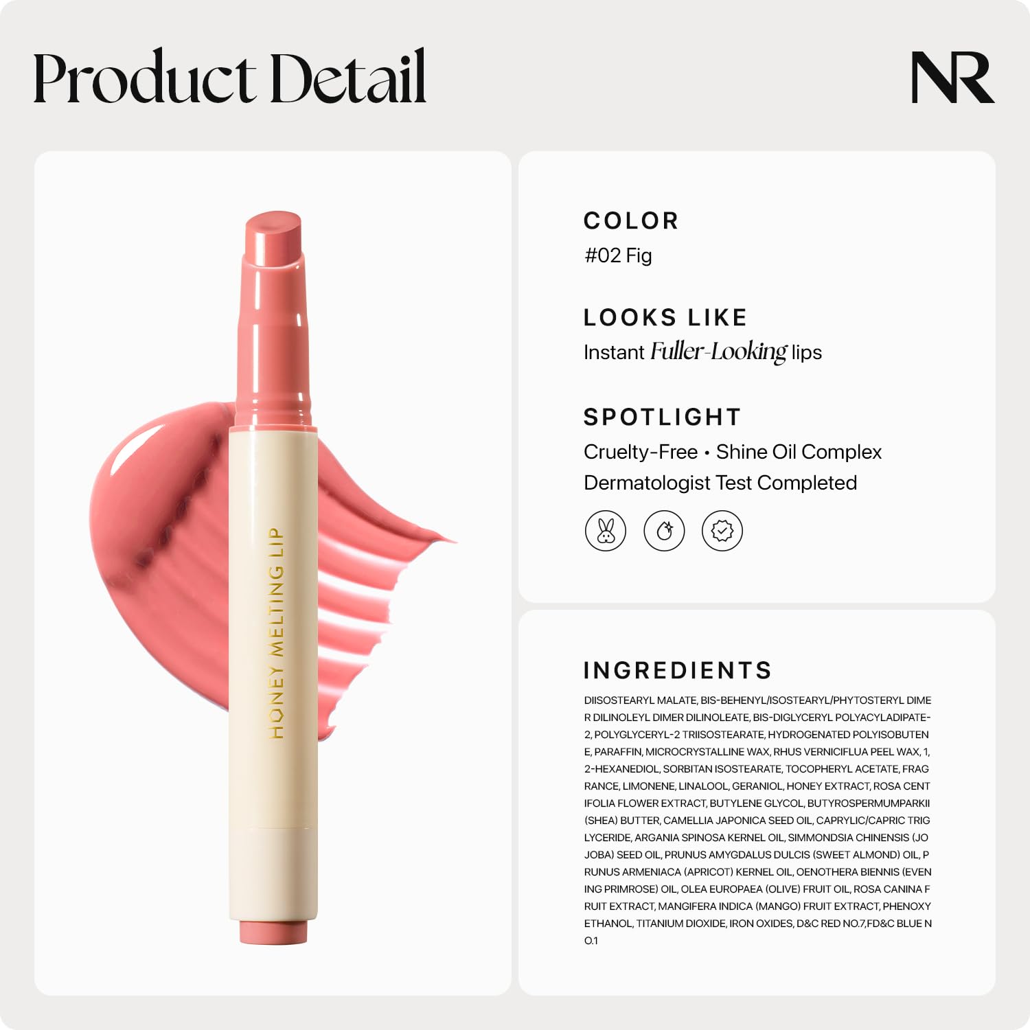 Nature Republic HONEY MELTING LIP (02 FIG) SOFT LIP STICK, Hydrating Gloss, Moisturizing balms, Sheer tint, Shine & Nude, Glowy Finish, korean make up - Maple Wellness Supplements