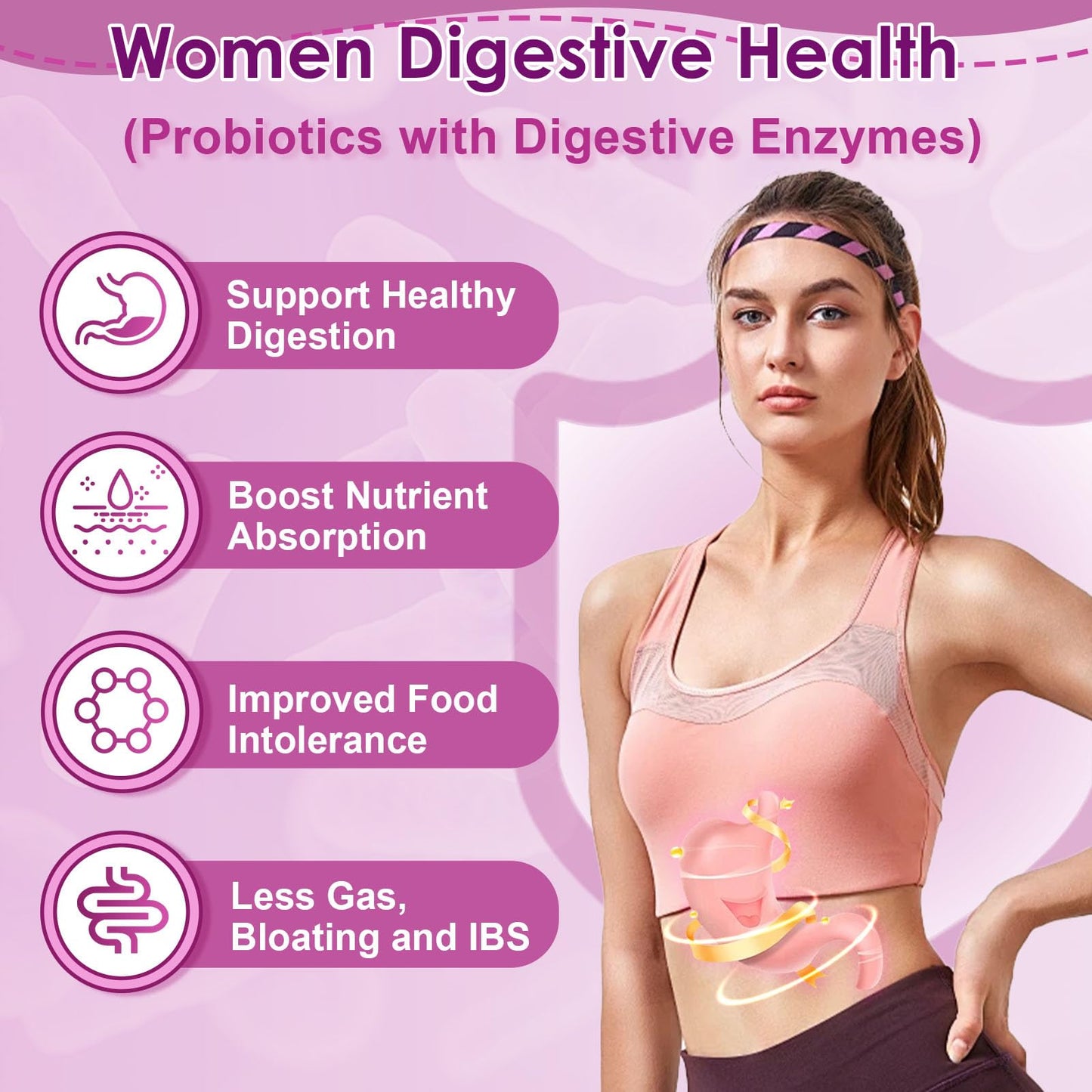 NATURE TARGET Probiotics for Women, 100 Billion CFUs Probiotic with Digestive Enzymes & Prebiotics, Vaginal Probiotics with Cranberry for Urinary Tract Health, - Maple Wellness Supplements