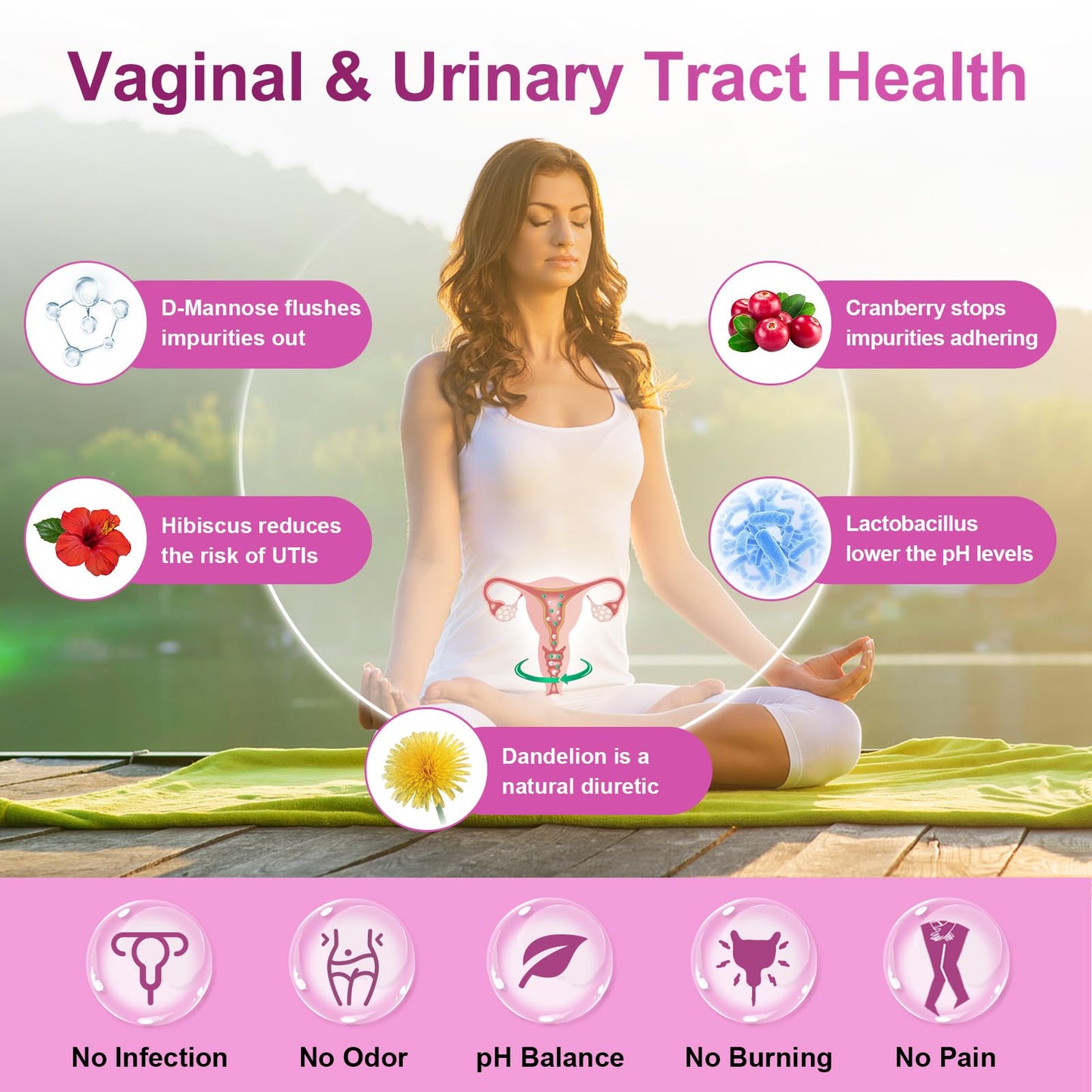 NATURE TARGET Probiotics for Women, 100 Billion CFUs Probiotic with Digestive Enzymes & Prebiotics, Vaginal Probiotics with Cranberry for Urinary Tract Health - Maple Wellness Supplements