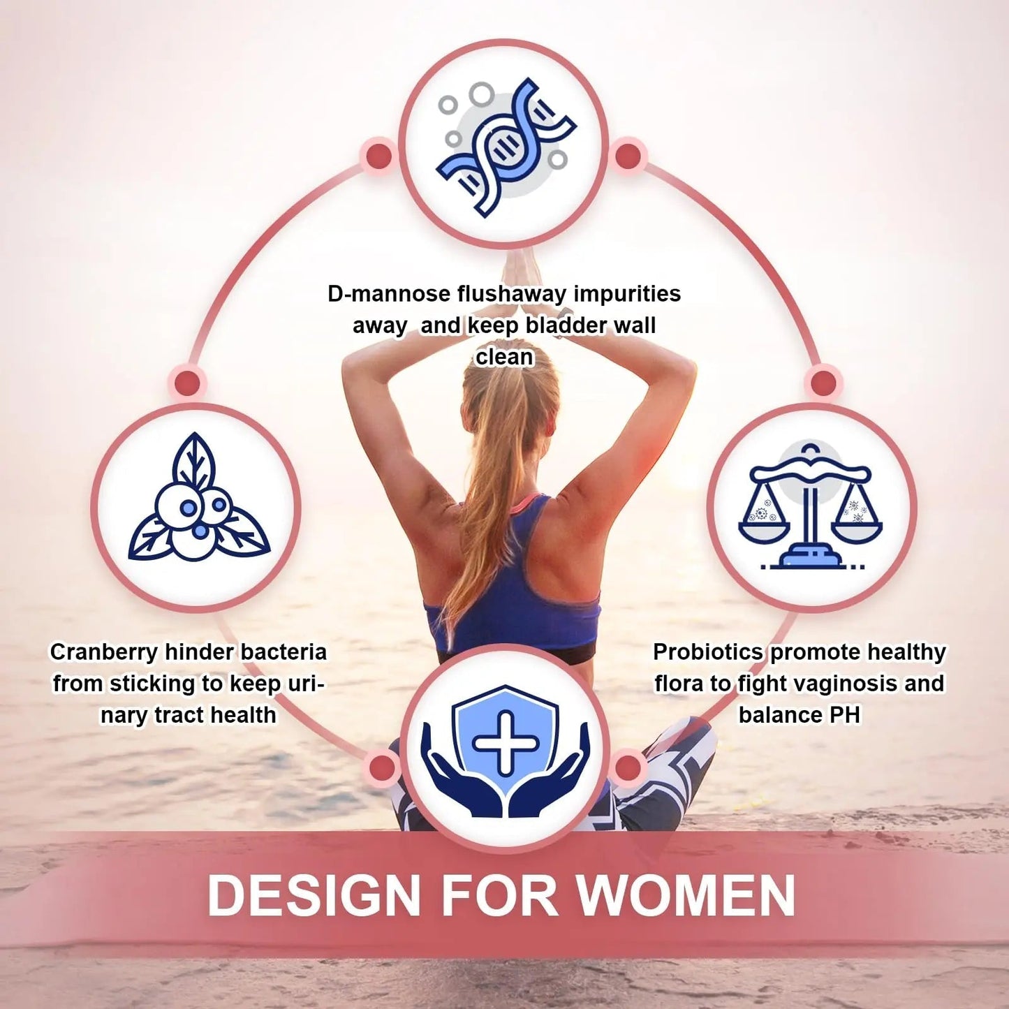 NATURE TARGET Probiotics-for-Women Prebiotics-and-Probiotics-Powder, 100-Billion-CFUs 45-Day-Supply, Women's-Probiotic with D-Mannose and Cranberry for Urinary Tract/Gut/Digestive Health - Maple Wellness Supplements