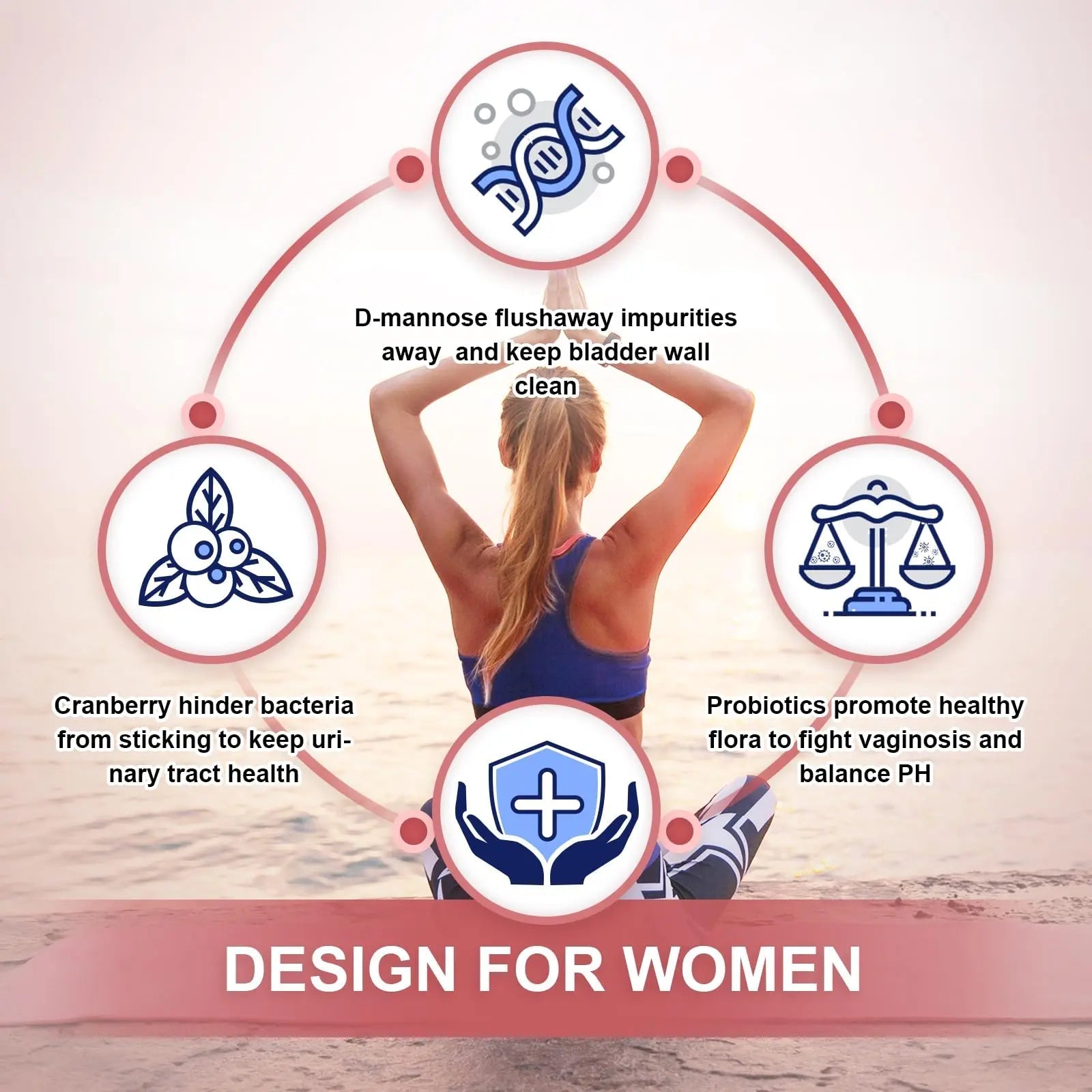 NATURE TARGET Probiotics-for-Women Prebiotics-and-Probiotics-Powder, 100-Billion-CFUs 45-Day-Supply, Women's-Probiotic with D-Mannose and Cranberry for Urinary Tract/Gut/Digestive Health - Maple Wellness Supplements