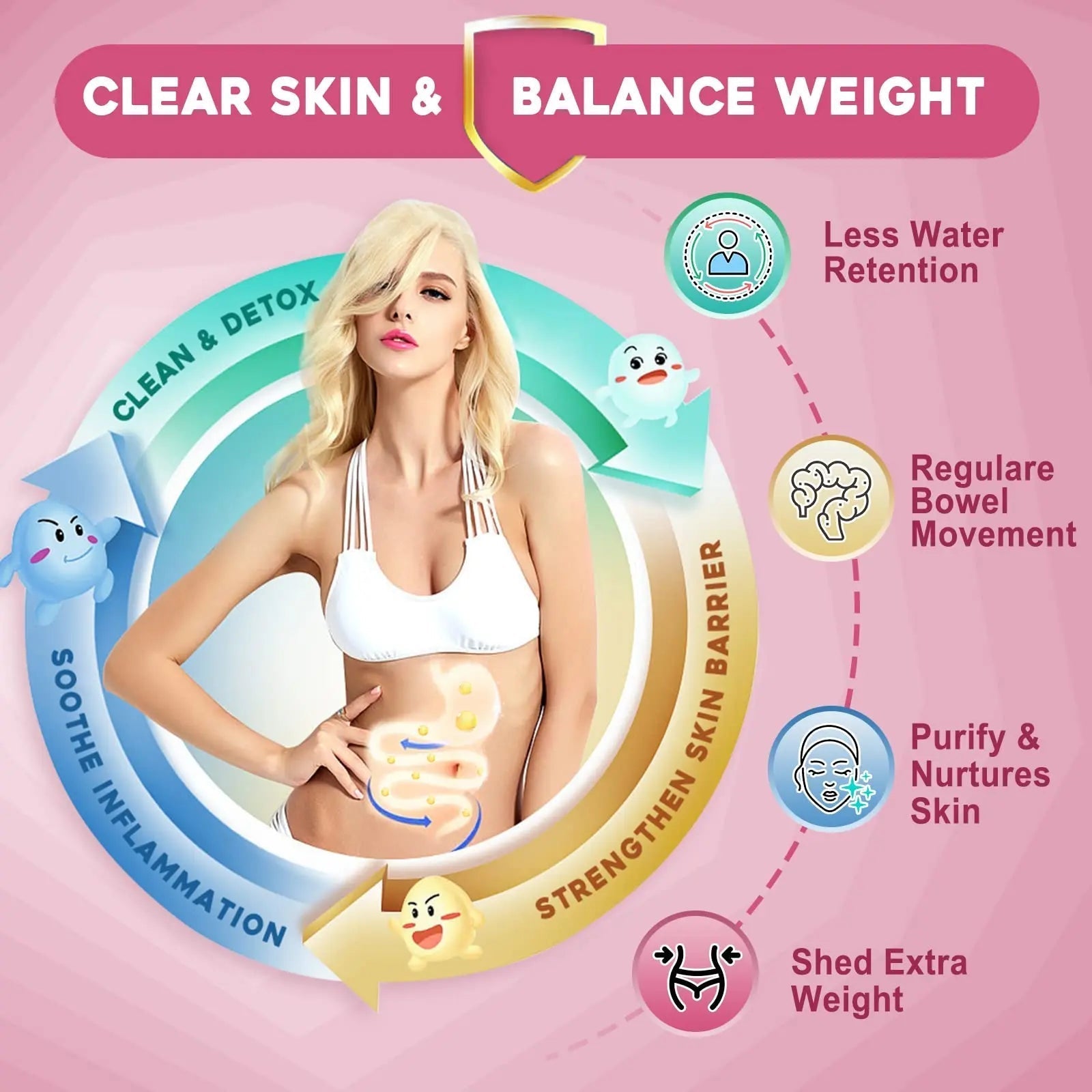 NATURE TARGET Probiotics for Women Probiotic Powder - 50 Billion CFUs, 13 Strains Supports for Digestive Vaginal Health, Bloating Relief, 30 Stick Packs - Maple Wellness Supplements