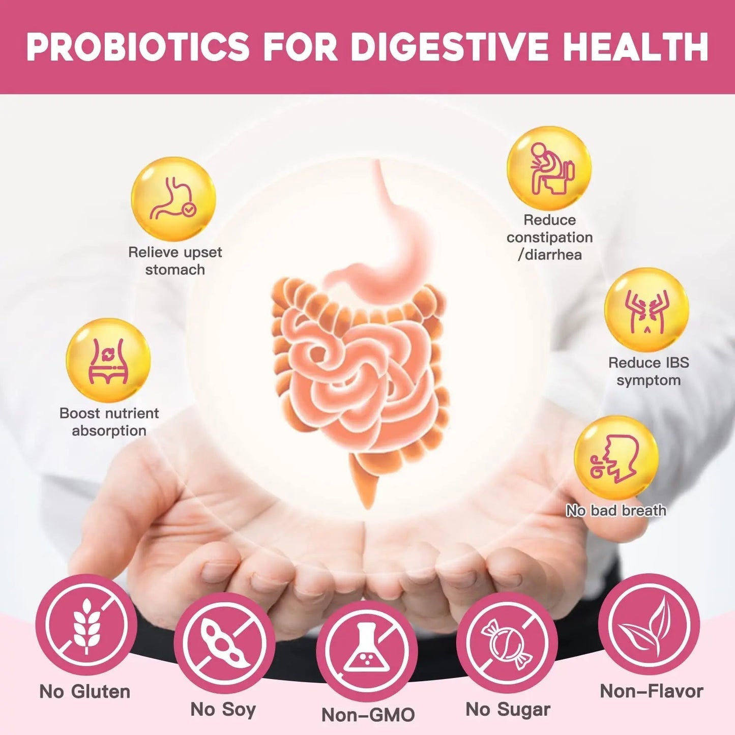 NATURE TARGET Probiotics for Women Probiotic Powder - 50 Billion CFUs, 13 Strains Supports for Digestive Vaginal Health, Bloating Relief, 30 Stick Packs - Maple Wellness Supplements