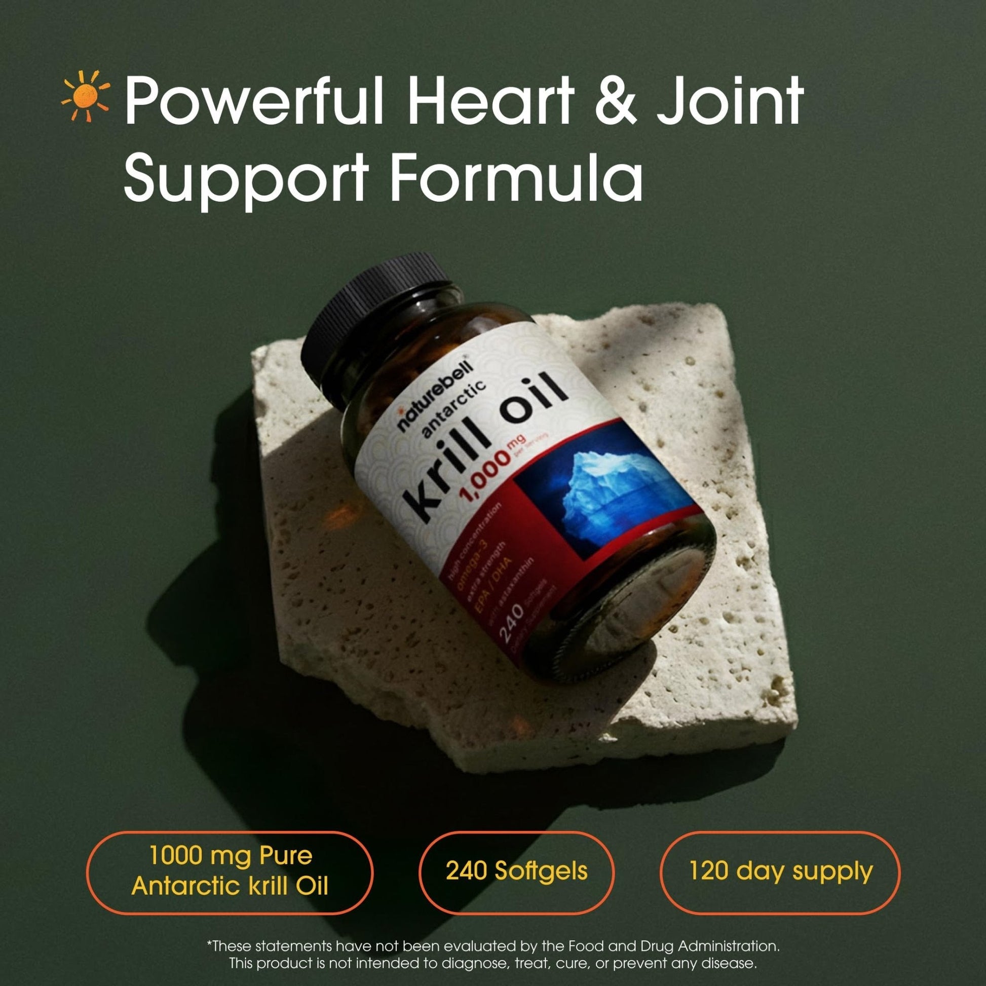 NatureBell Antarctic Krill Oil 1,000mg - 240 Softgels - Omega-3 Heart, Joint & Immune Health Support* - Maple Wellness Supplements