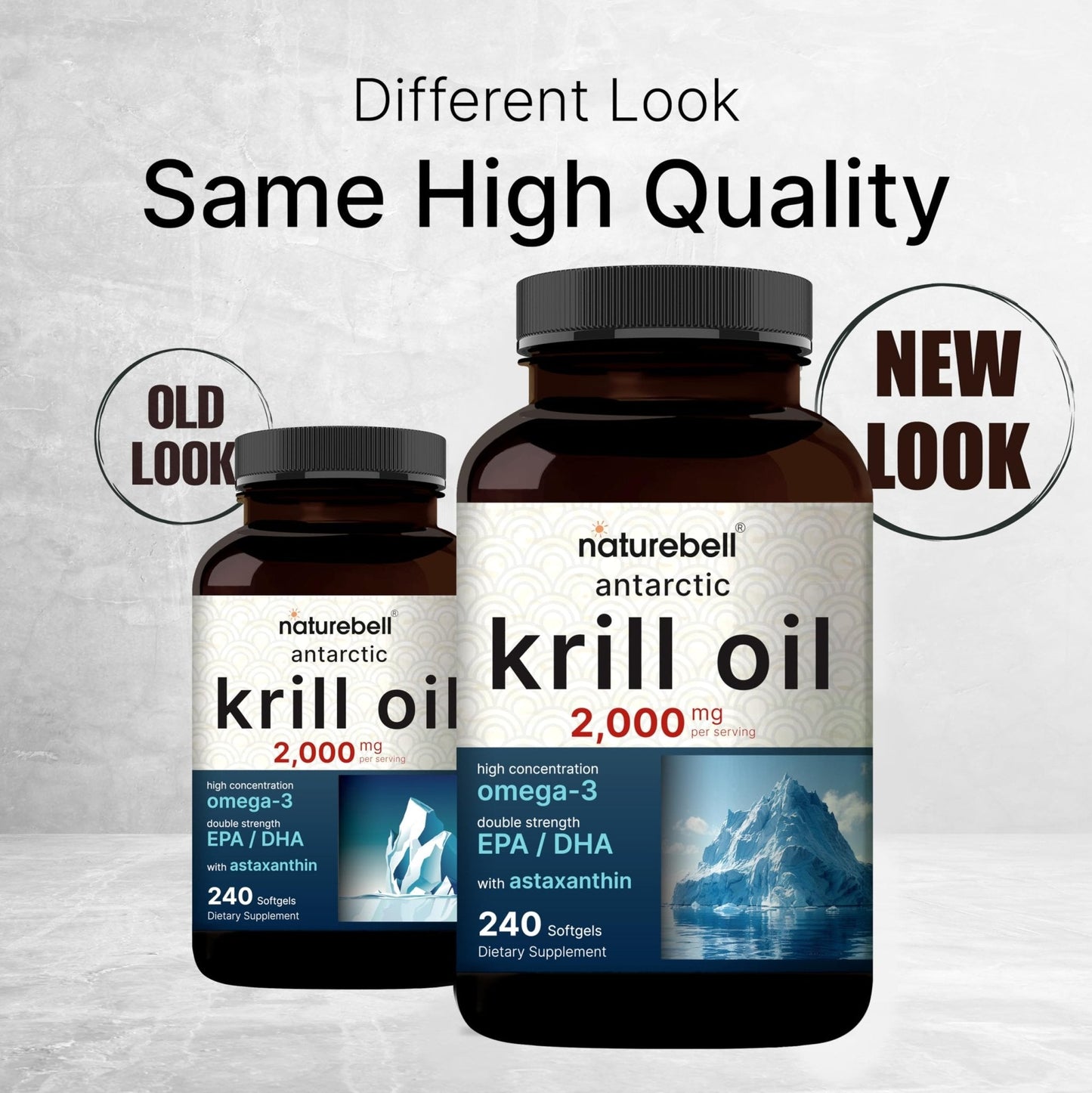 NatureBell Antarctic Krill Oil 2000mg Supplement, 240 Softgels, 3X Strength Natural Source of Omega-3s, EPA 240mg + DHA 160mg + Astaxanthin 800mcg - Maple Wellness Supplements