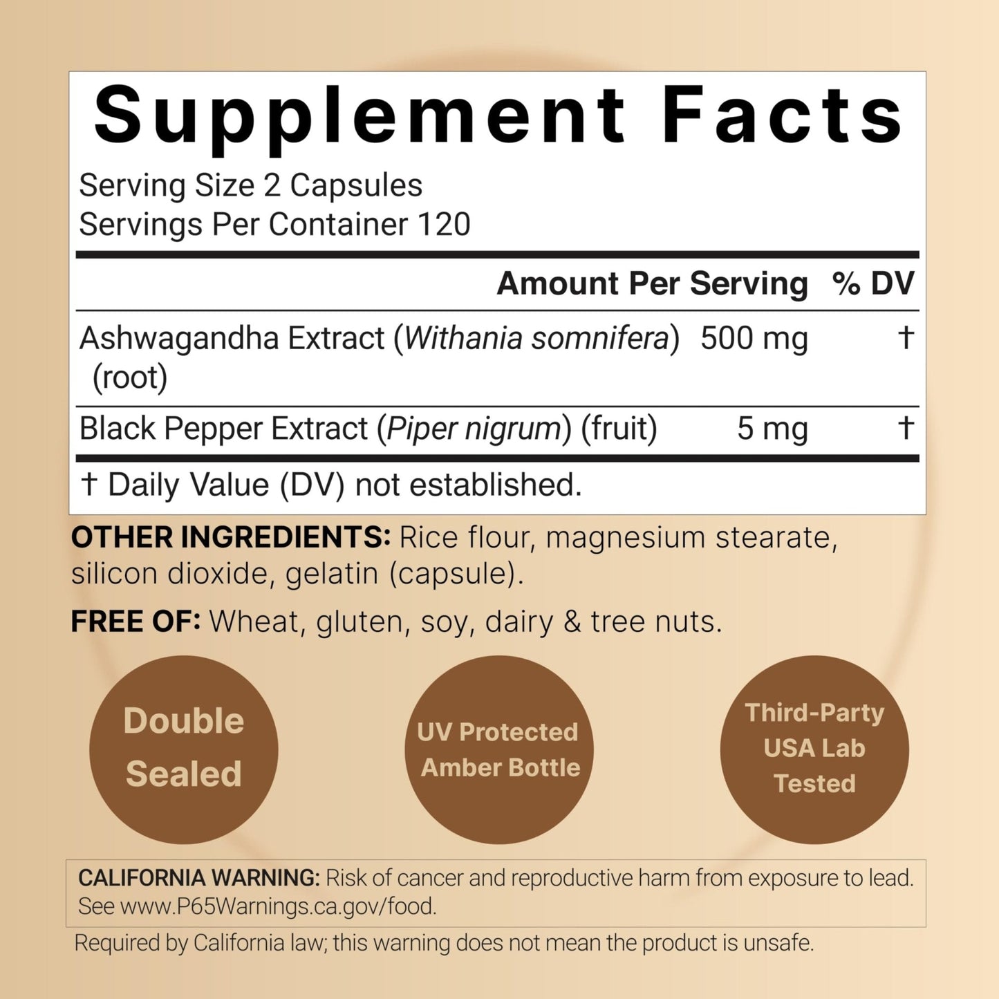 NatureBell Ashwagandha Root with Black Pepper Extract - 240 Capsules - High Strength Adaptogen for Calmness, Relaxation & Immune Support* - Maple Wellness Supplements