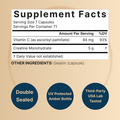 NatureBell Creatine Monohydrate Capsules 5,000mg Per Serving, 500 Count | Micronized, Unflavored Creatine Pills | Pre-Workout & Muscle Strength Support - Maple Wellness Supplements