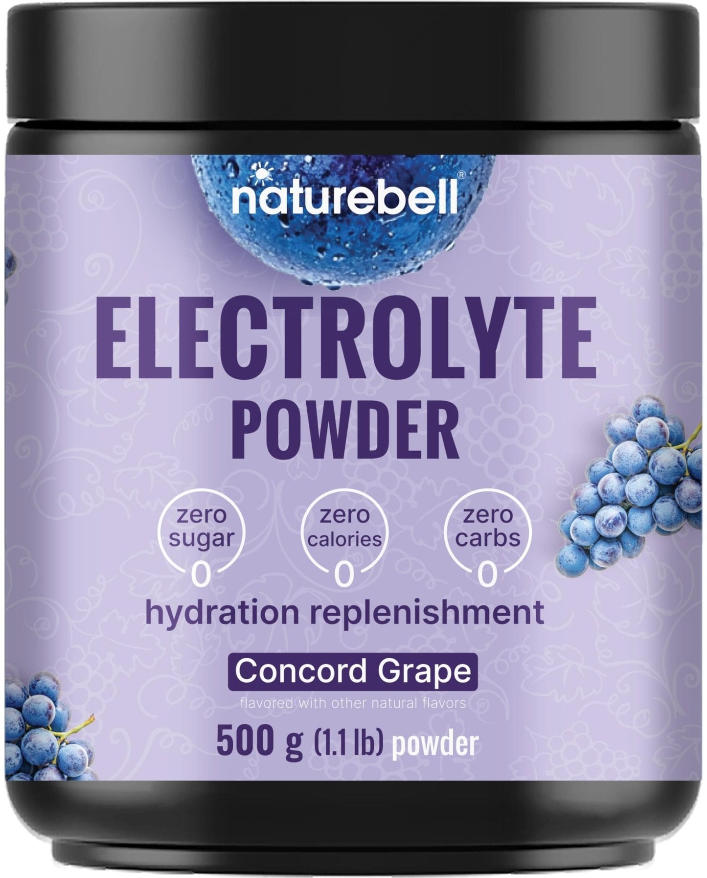 NatureBell Electrolytes Powder No Sugar, 500g (76 Servings) | Keto Fast Hydration Powder, Carnivore-Friendly Electrolyte – 1,000mg High Potassium, Minerals, - Maple Wellness Supplements