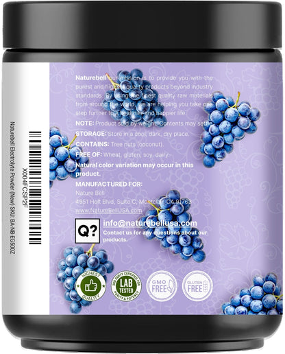 NatureBell Electrolytes Powder No Sugar, 500g (76 Servings) | Keto Fast Hydration Powder, Carnivore-Friendly Electrolyte – 1,000mg High Potassium, Minerals, - Maple Wellness Supplements