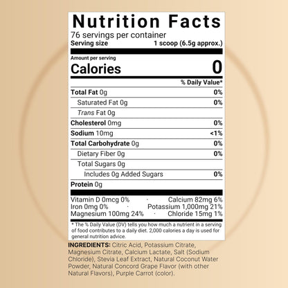 NatureBell Electrolytes Powder No Sugar, 500g (76 Servings) | Keto Fast Hydration Powder, Carnivore-Friendly Electrolyte – 1,000mg High Potassium, Minerals, - Maple Wellness Supplements