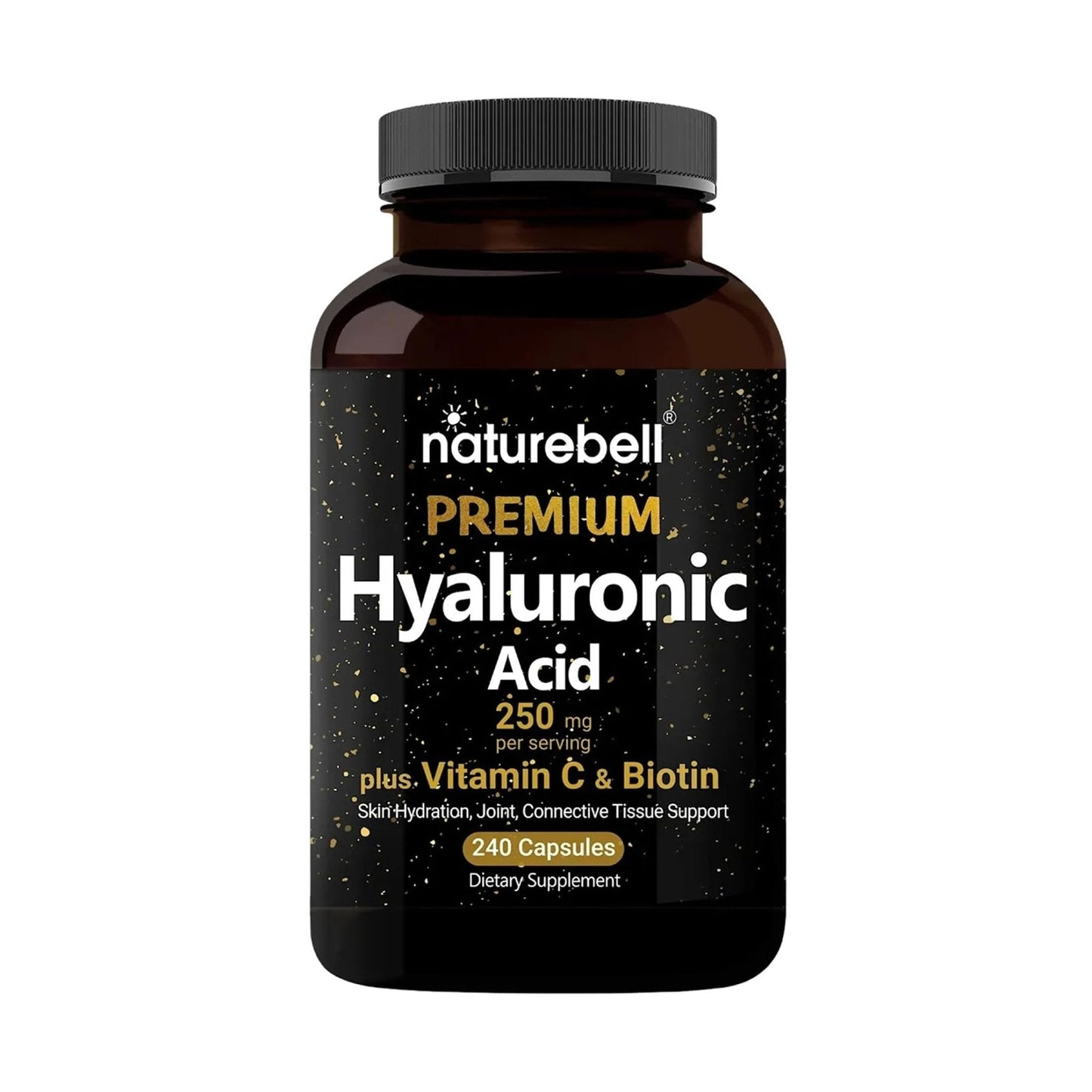 NatureBell Hyaluronic Acid 250mg - 240 Capsules - 250mg Hyaluronic Acid, 5000mcg Biotin & 25 mg Vitamin C - Supports Skin - Maple Wellness Supplements