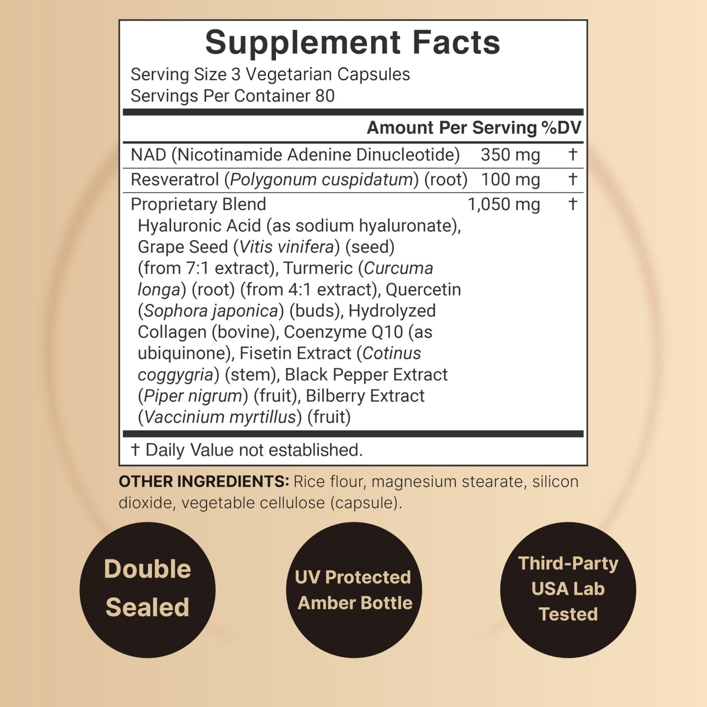 NatureBell NAD+ Complex 1,500mg Per Serving, 240 Veggie Capsules | NMN Supplement Alternative | NAD Plus Resveratrol, Hyaluronic Acid, Quercetin, Fisetin, Collagen, & More – Non-GMO - Maple Wellness Supplements