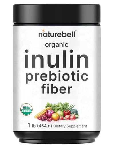 NatureBell Organic Inulin Prebiotic Fiber Powder, 1lb | Natural Chicory Root Source – Easily Mixes with Coffee or Smoothies – Fiber Supplement for Women & Men - Maple Wellness Supplements