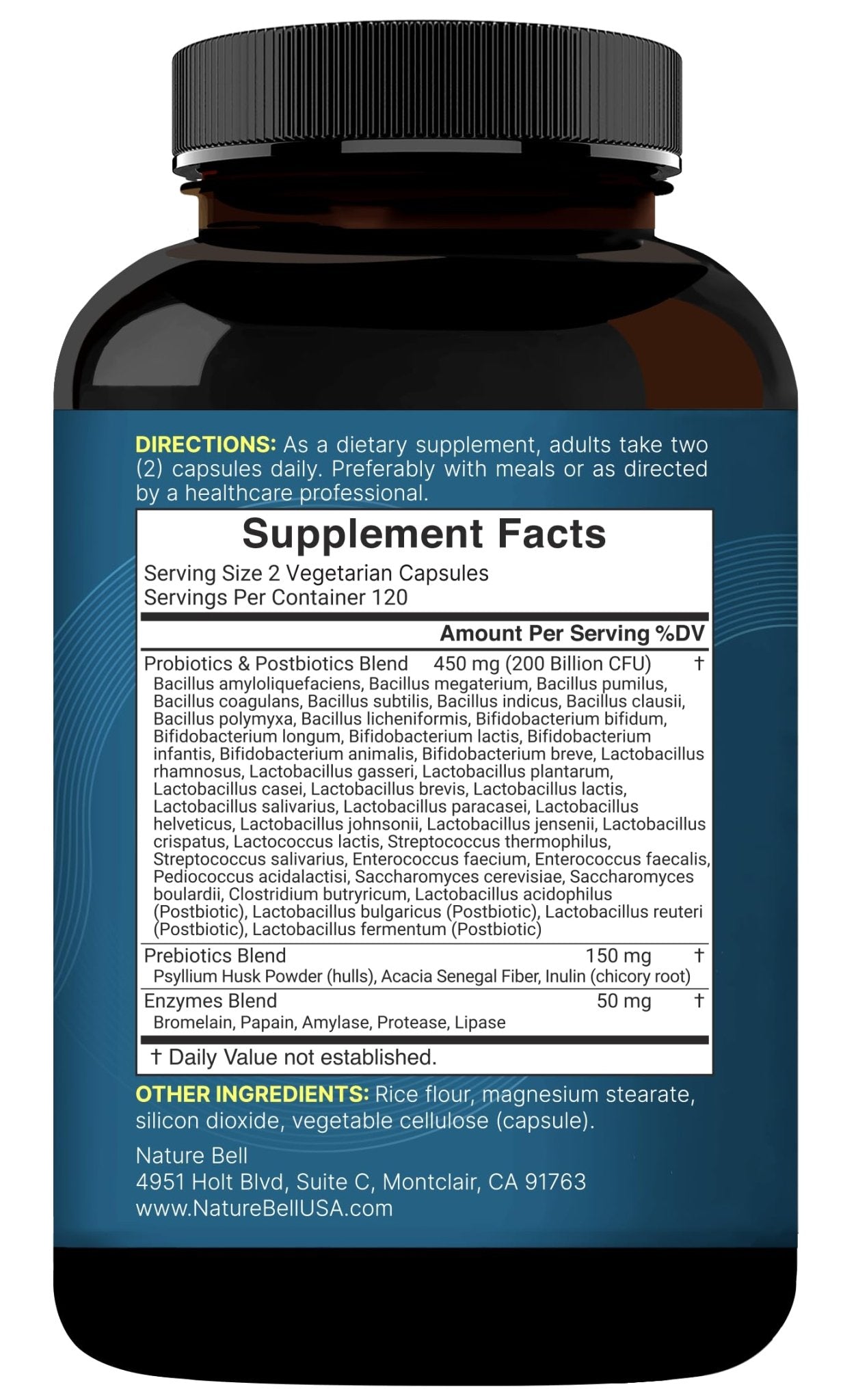 NatureBell Probiotic 200 Billion CFU – 40 Strains Per Serving | 240 Veggie Capsules with Prebiotics and Probiotics – Full Spectrum Complex with Enzymes - Maple Wellness Supplements