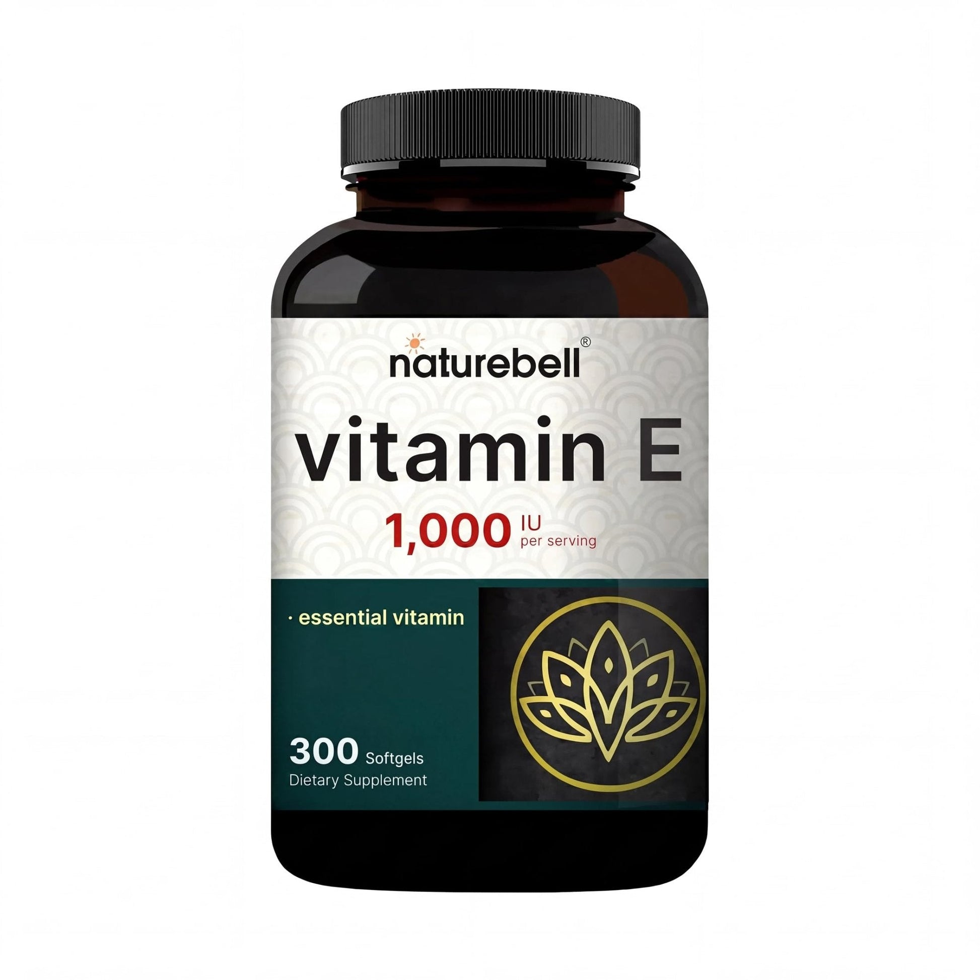 NatureBell Vitamin E 1,000 IU Per Serving - 300 Softgels - Antioxidant Supplement for Skin, Heart & Brain Health Support - Maple Wellness Supplements