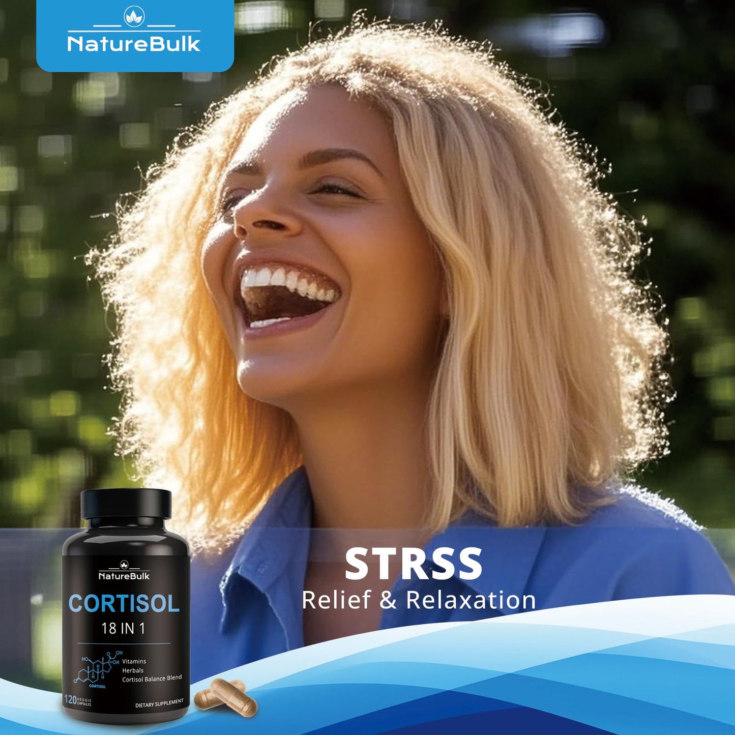 NATUREBULK Cortisol Supplements for Women, 18-in-1 - Premium Blend with Ashwagandha, Rhodiola, Magnesium & L-Theanine - Stress Response Support & Mood Enhancement Formula - 120 Vegetarian Capsules - Maple Wellness Supplements