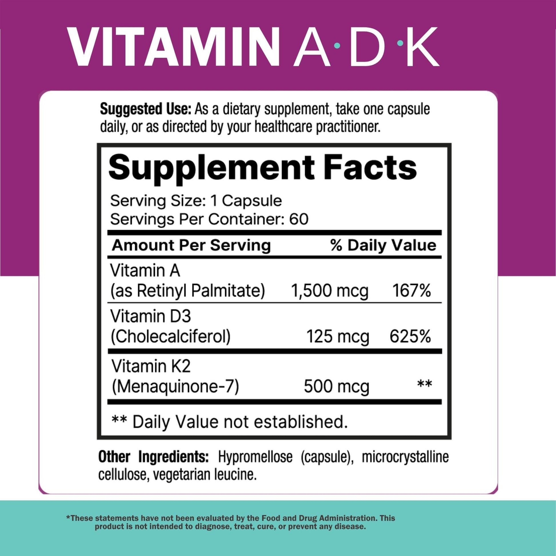 NatureGenX ADK Vitamin Supplement – Vitamins A, D3 & K2 MK-7 for Bone Health & Calcium Absorption – Gluten-Free, Non-GMO, Soy-Free - Maple Wellness Supplements