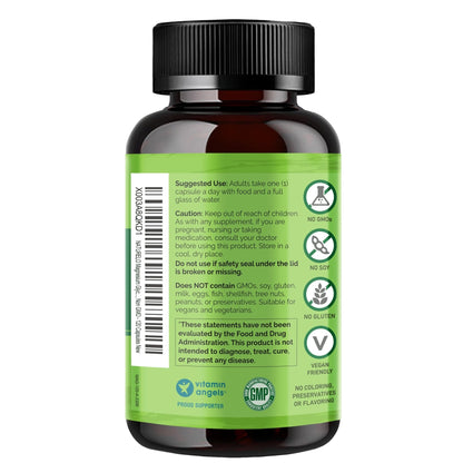 NATURELO Magnesium Glycinate Chelate Complex - 200 mg Magnesium with Organic Vegetables to Support Sleep, Calm, Muscle Cramp & Stress Relief - Gluten Free, Non GMO - 120 Capsules - Maple Wellness Supplements