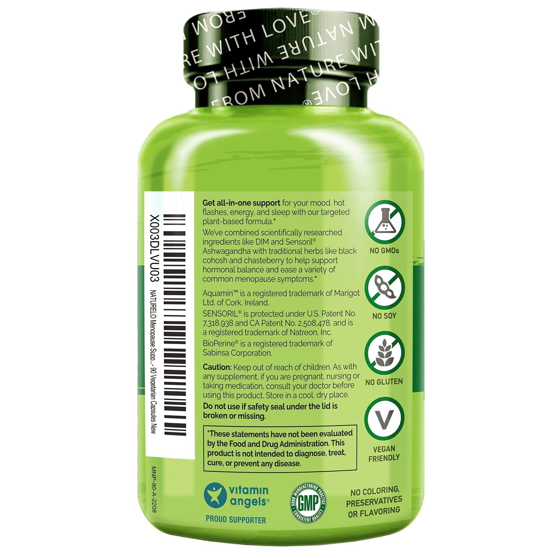 NATURELO Menopause Supplements for Women, Herbal Blend with Black Cohosh for Menopause Hot Flashes Advanced Estrogen Multi-Symptom Formula 90 Capsules - Maple Wellness Supplements