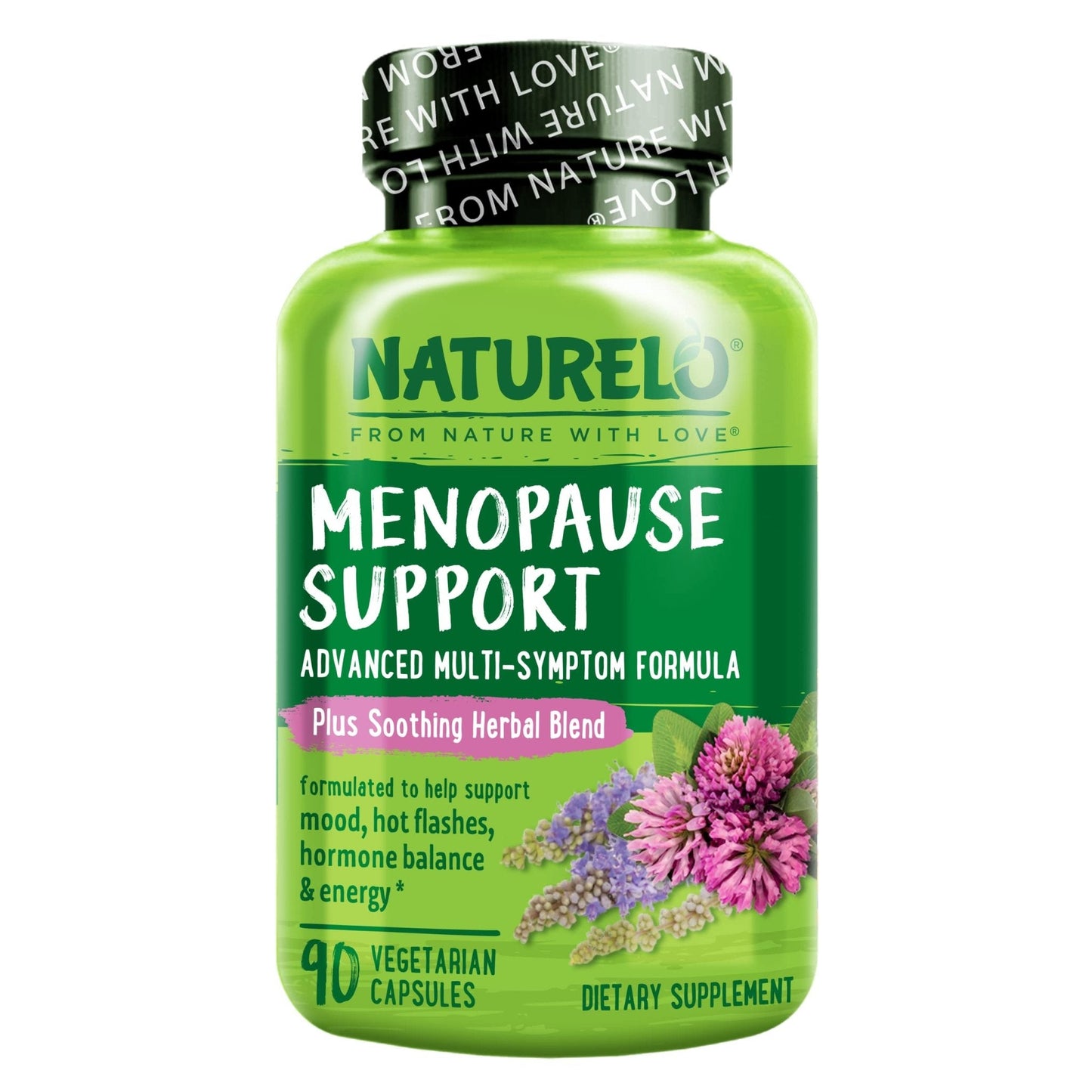 NATURELO Menopause Supplements for Women, Herbal Blend with Black Cohosh for Menopause Hot Flashes Advanced Estrogen Multi-Symptom Formula 90 Capsules - Maple Wellness Supplements