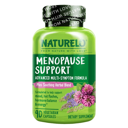 NATURELO Menopause Supplements for Women, Herbal Blend with Black Cohosh for Menopause Hot Flashes Advanced Estrogen Multi-Symptom Formula 90 Capsules - Maple Wellness Supplements
