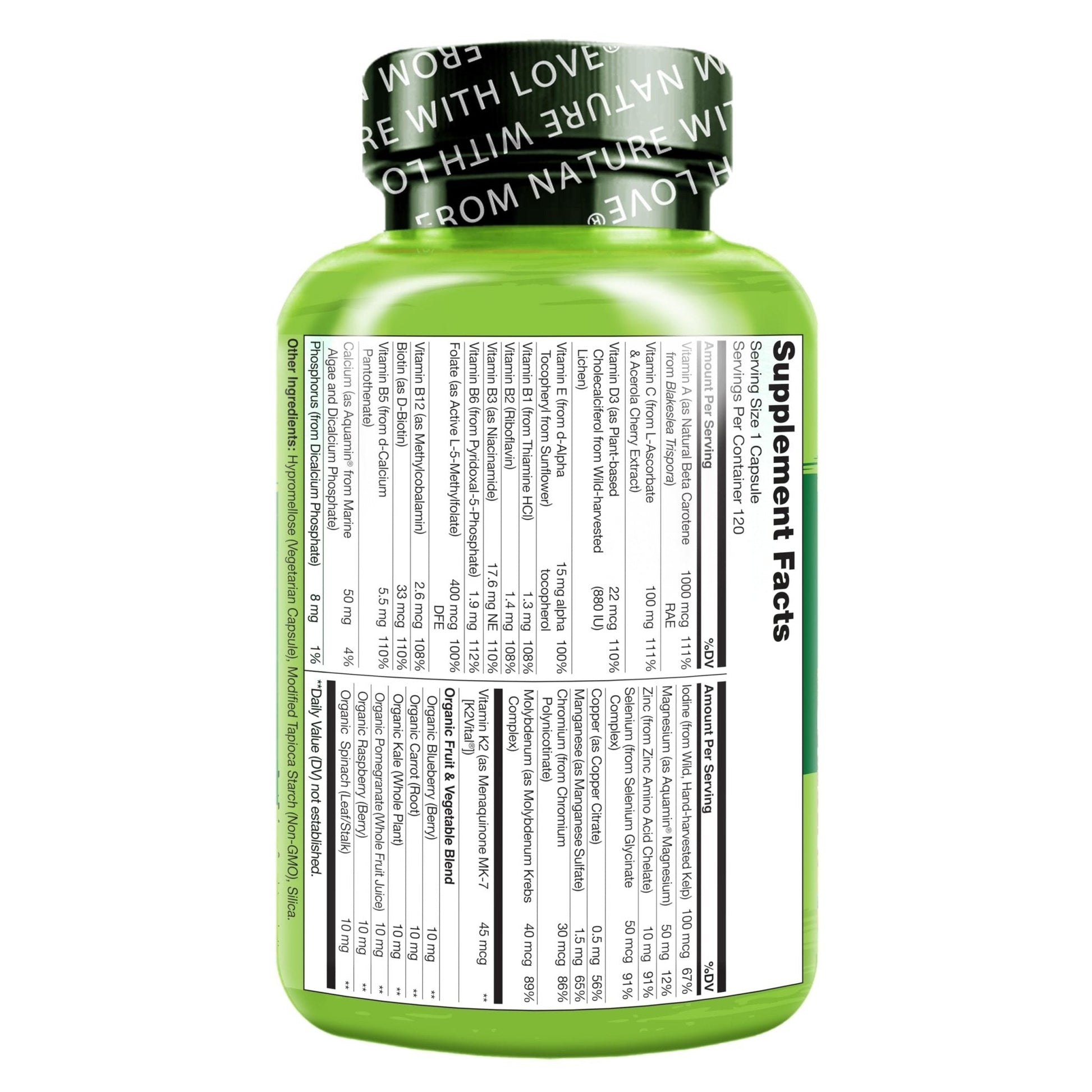 NATURELO Mens Multivitamins - One Daily Multivitamin for Men with Vitamins, Minerals & Organic Whole Foods, Boost Energy & Health - Maple Wellness Supplements