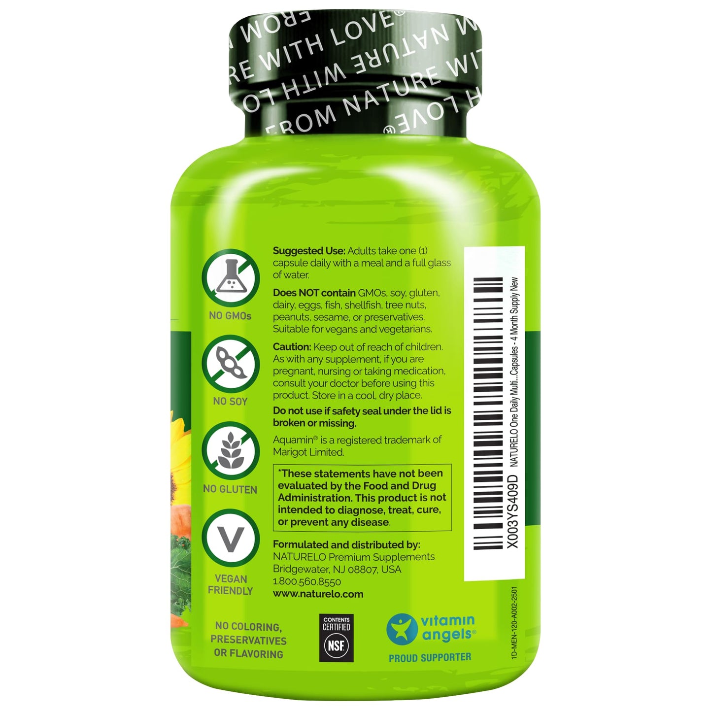 NATURELO Mens Multivitamins - One Daily Multivitamin for Men with Vitamins, Minerals & Organic Whole Foods, Boost Energy & Health - Maple Wellness Supplements