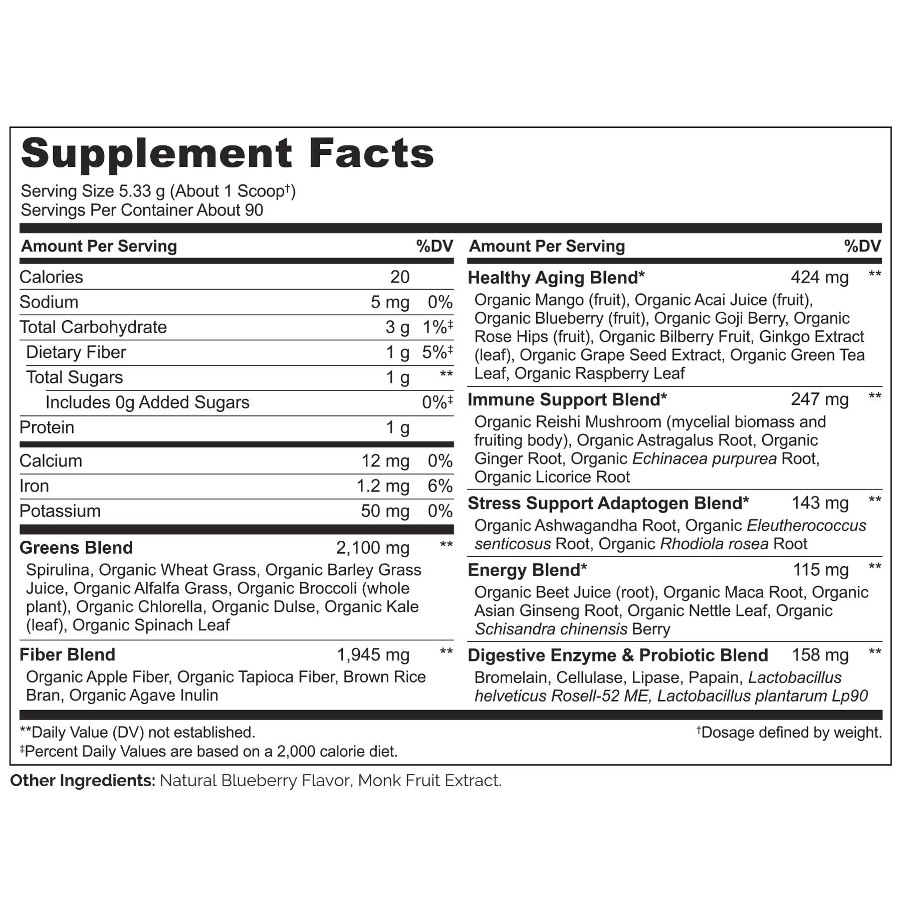 NATURELO Raw Greens Superfood Powder 480 Grams, Mixed Berry - Supports Energy, Immunity and Detox - Includes Spirulina, Wheat Grass and Organic - Maple Wellness Supplements
