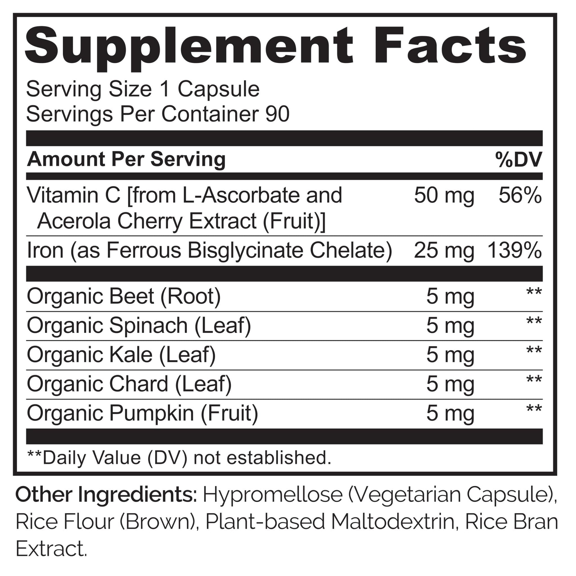NATURELO Vegan Iron Supplement with Vitamin C and Organic Whole Foods - Gentle Iron Pills for Women & Men with Iron Deficiency Including Pregnancy - Maple Wellness Supplements